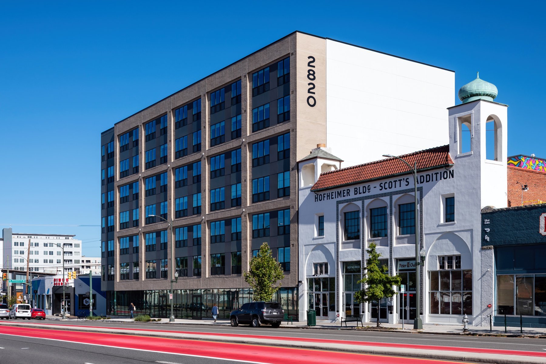 Exterior photo of SMBW mixed-use development Soda Flats in RVA's Scotts Addition by Ansel Olson