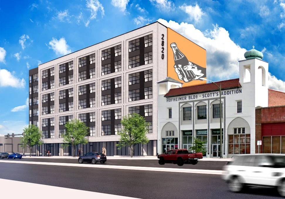 Construction progress of SMBW mixed-use development Soda Flats in RVA's Scotts Addition