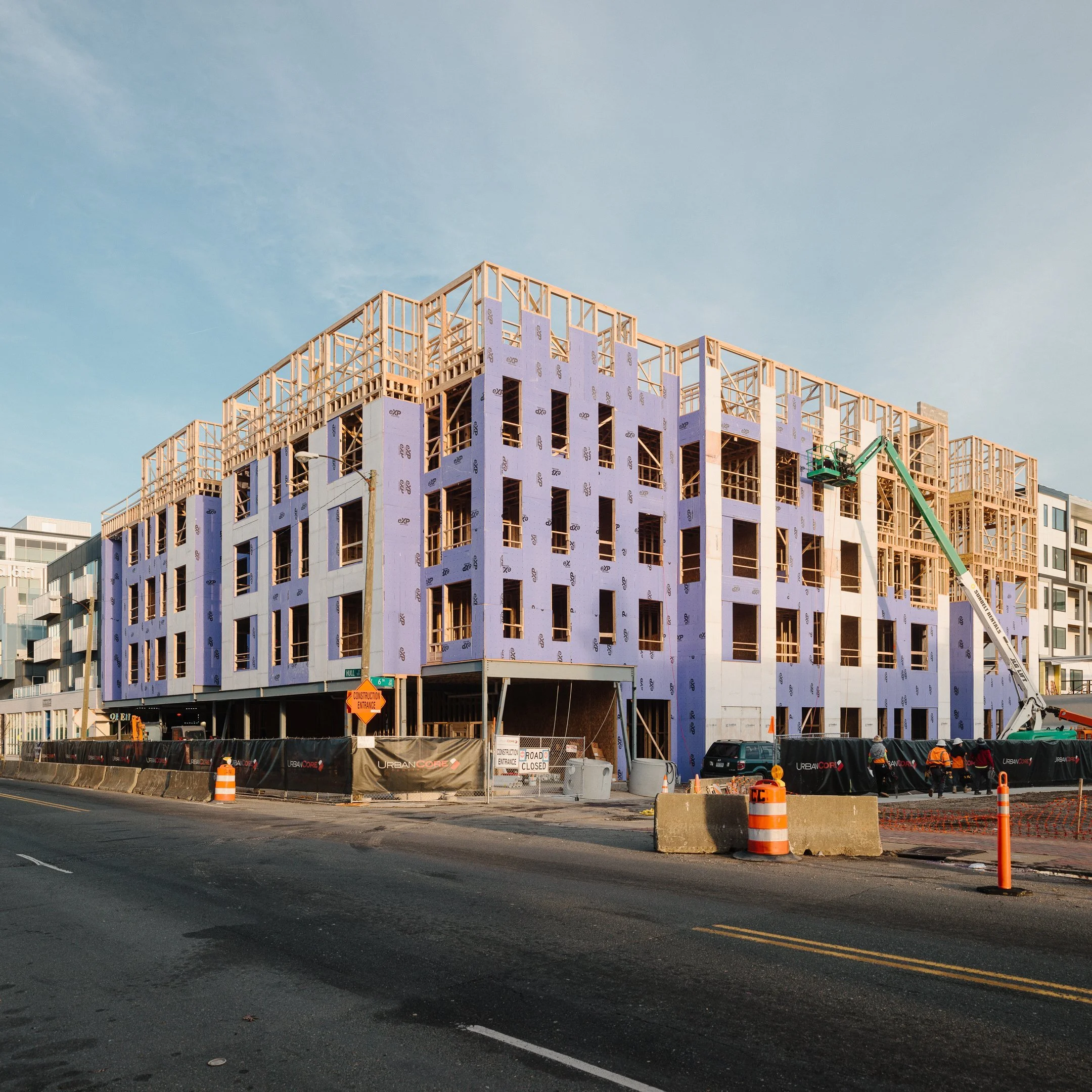 Construction progress on upcoming Manchester mixed-use development by SMBW