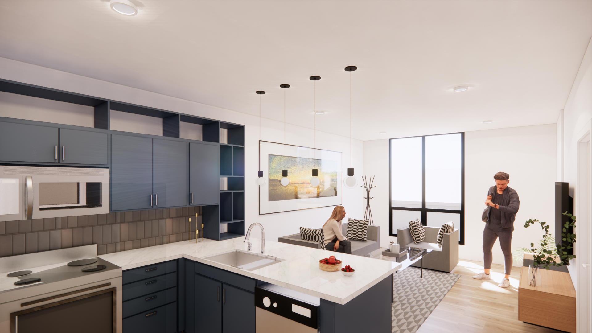 Interior rendering by SMBW for upcoming Manchester mixed-use development