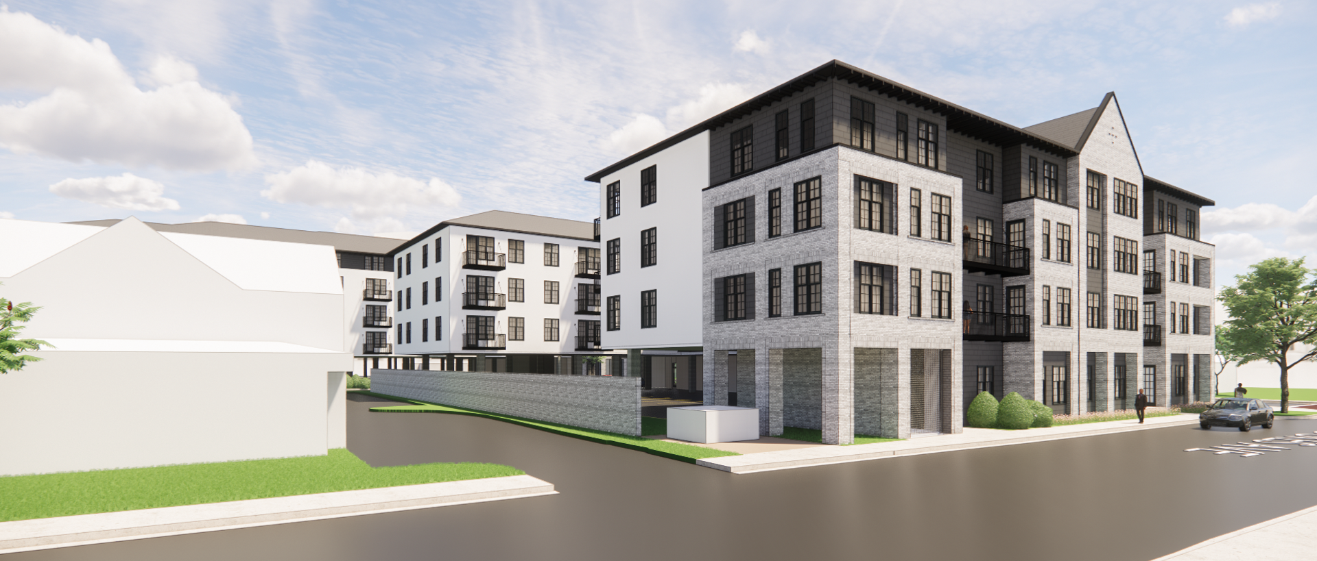 Rendering of SMBW mixed-use development in Gaithersburg, MD