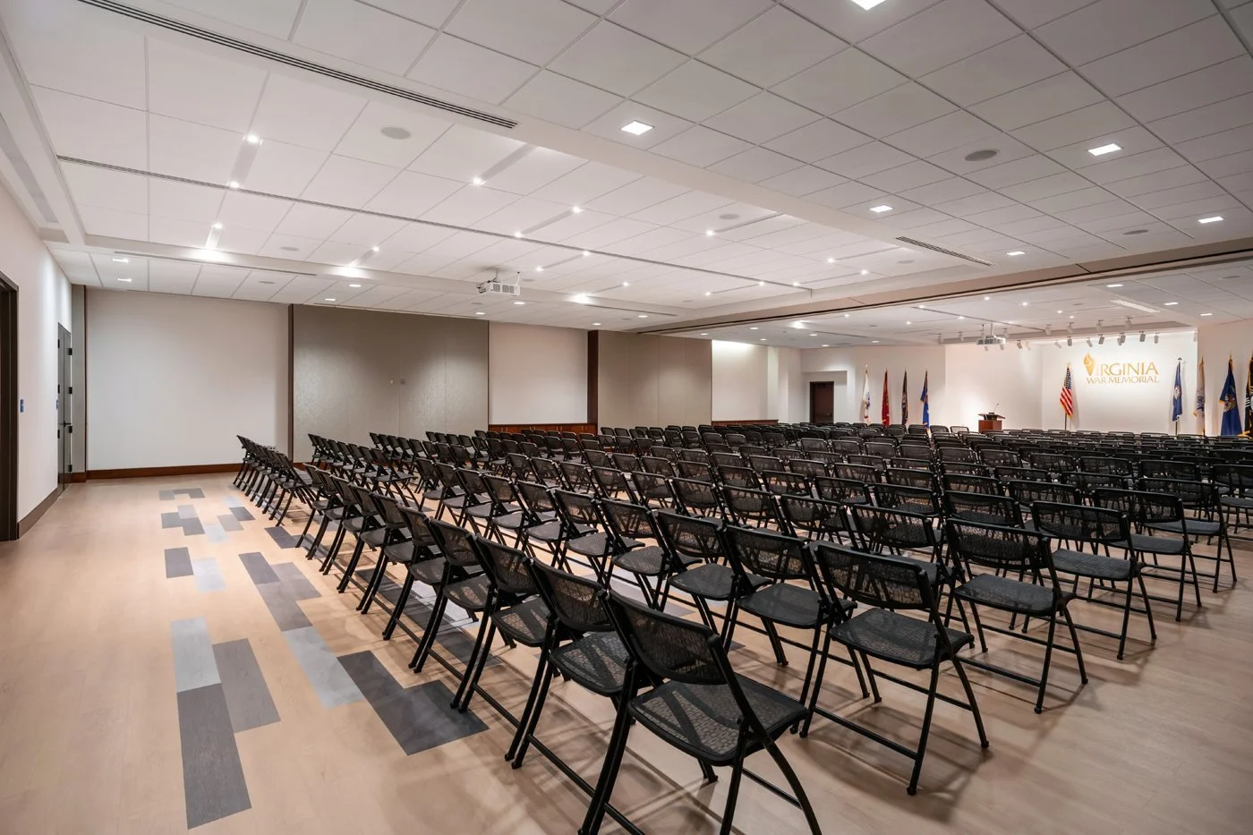 Richmond architecture and interior design firm SMBW's design for the event space at Virginia War Memorial,  photograph by Ansel Olson