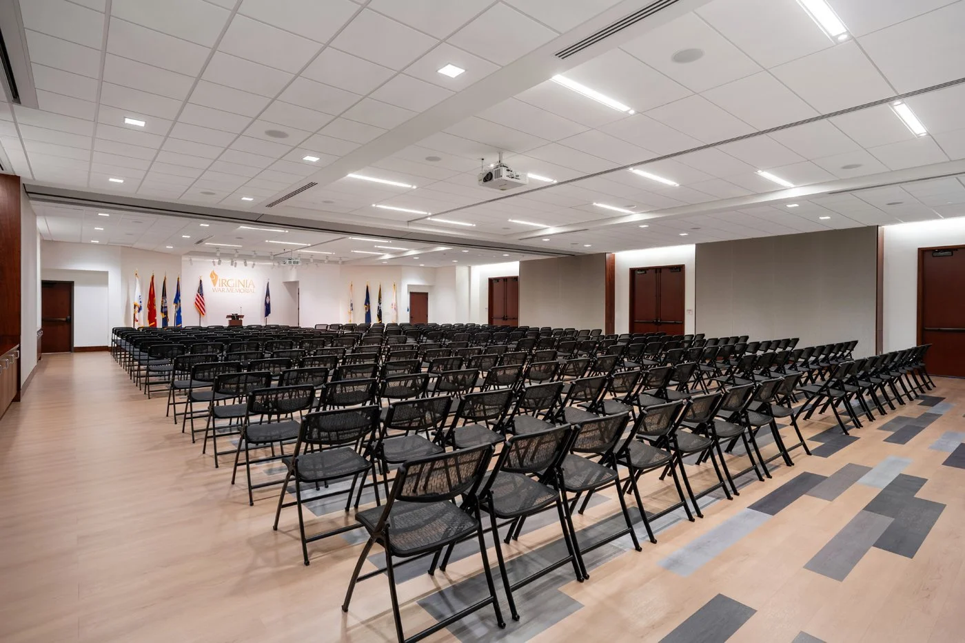 Richmond architecture and interior design firm SMBW's design for the event space at Virginia War Memorial,  photograph by Ansel Olson