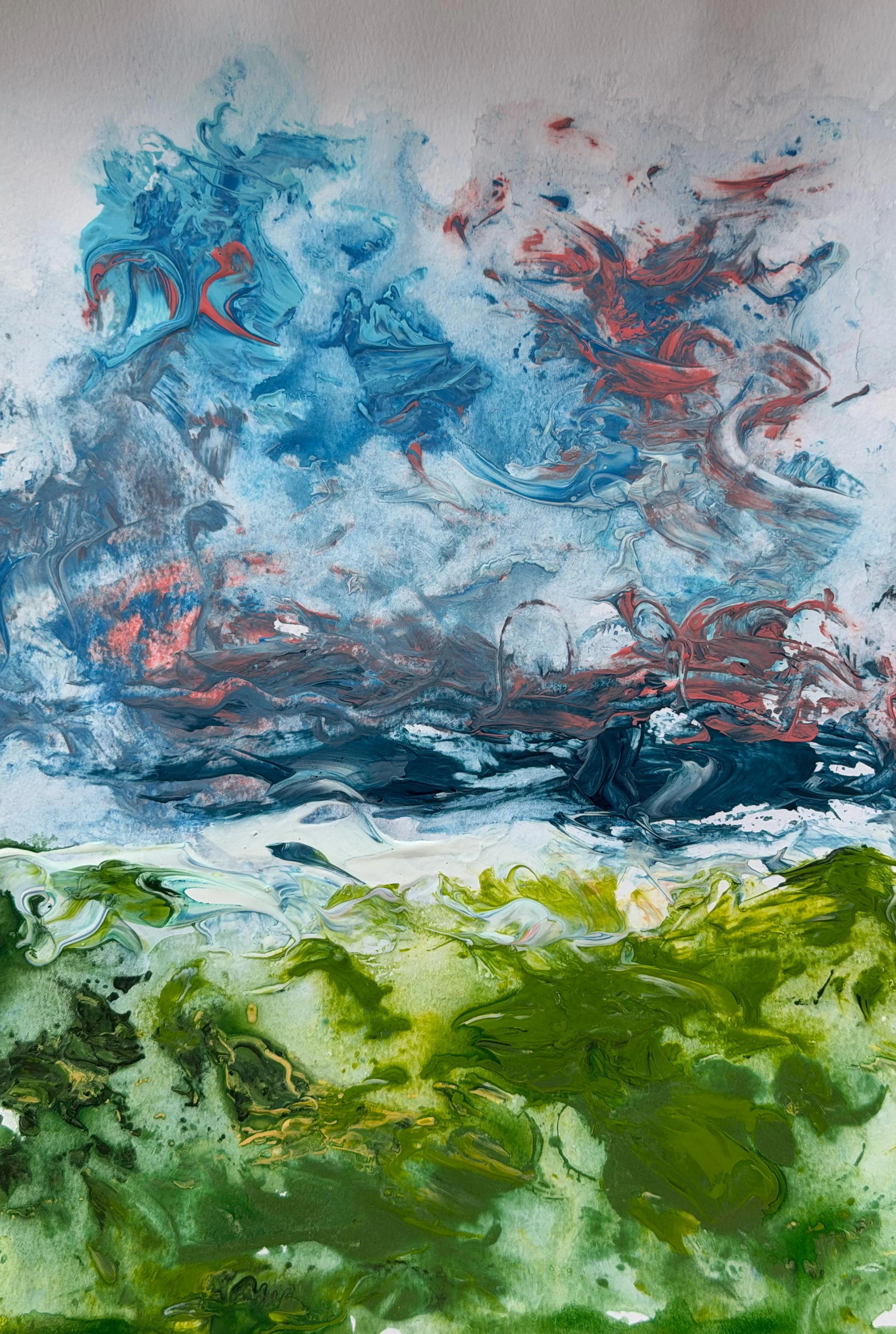 Between Stroms,2026 
Acrylics on paper
20x30 cm 