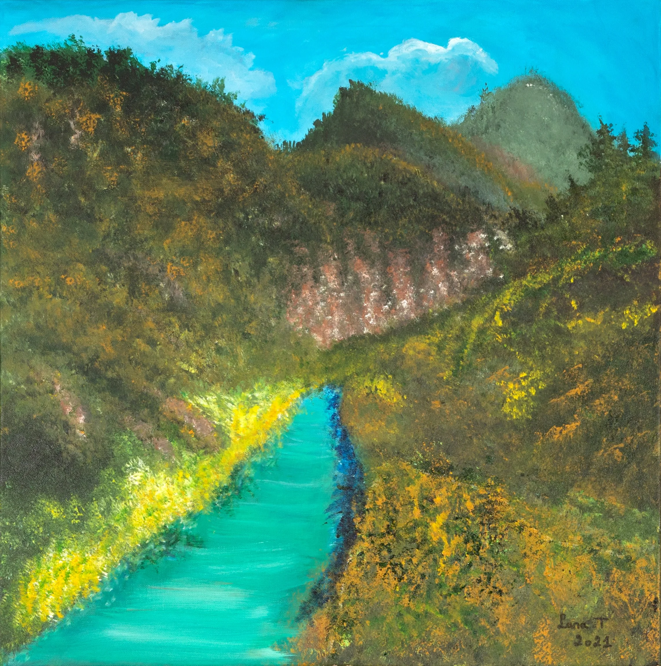 Chouwen Lake, 2021, Acrylics on canvas,
60x60 cm