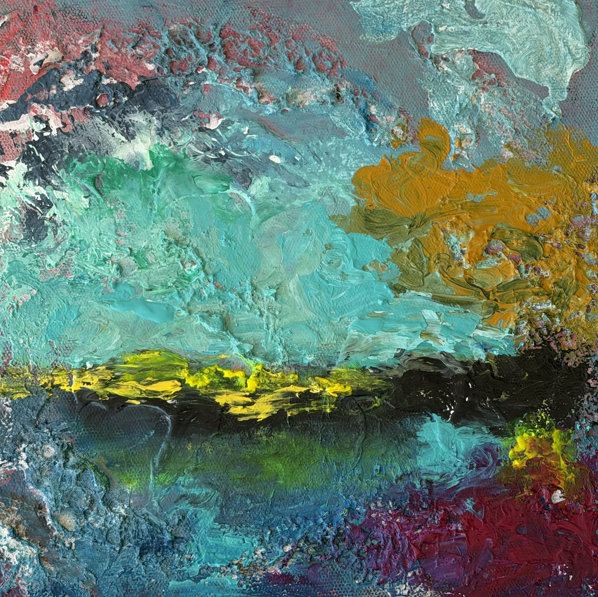 Tide of Emerald light 
Acrylics on canvas
30 x 30 cm 