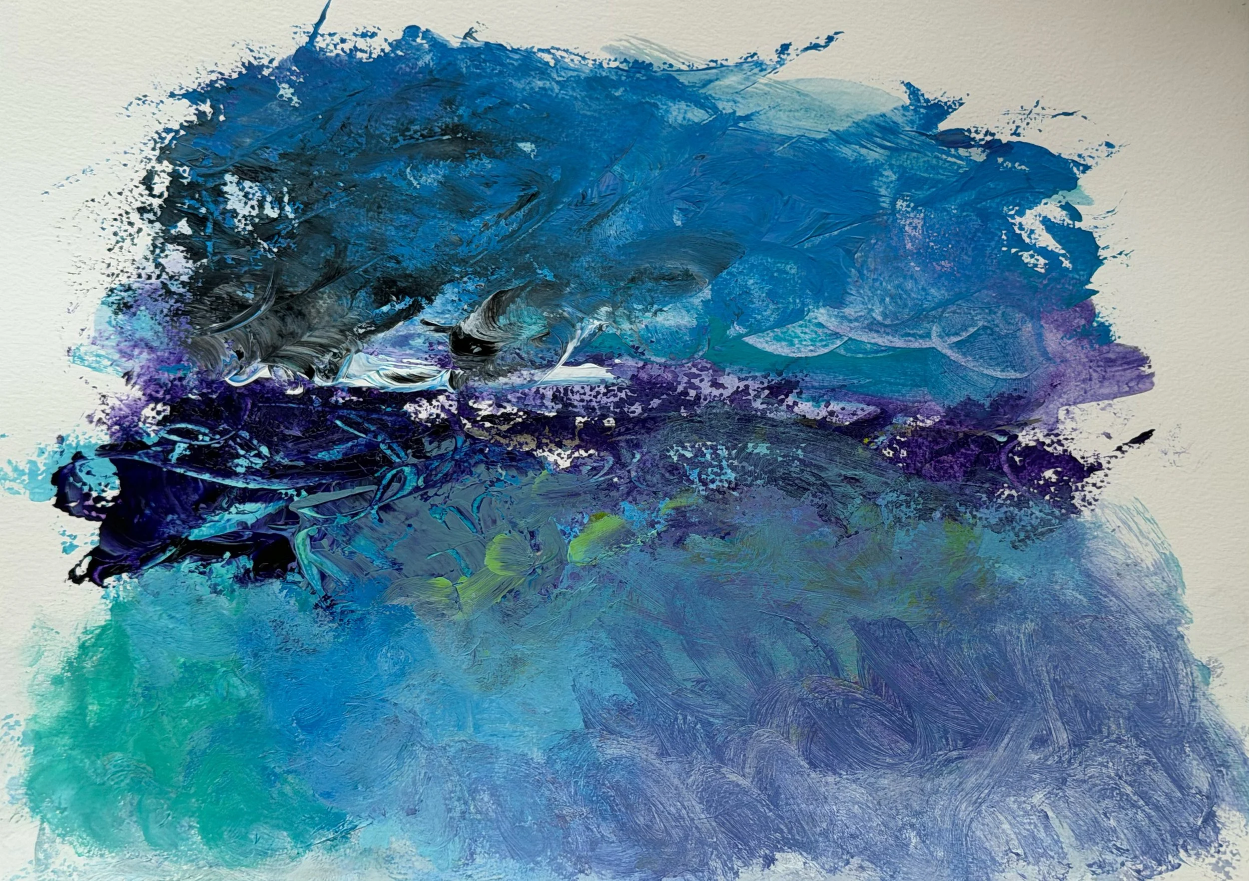 Deep Listening,2025
Water color and acrylic on paper 
40x30 cm 