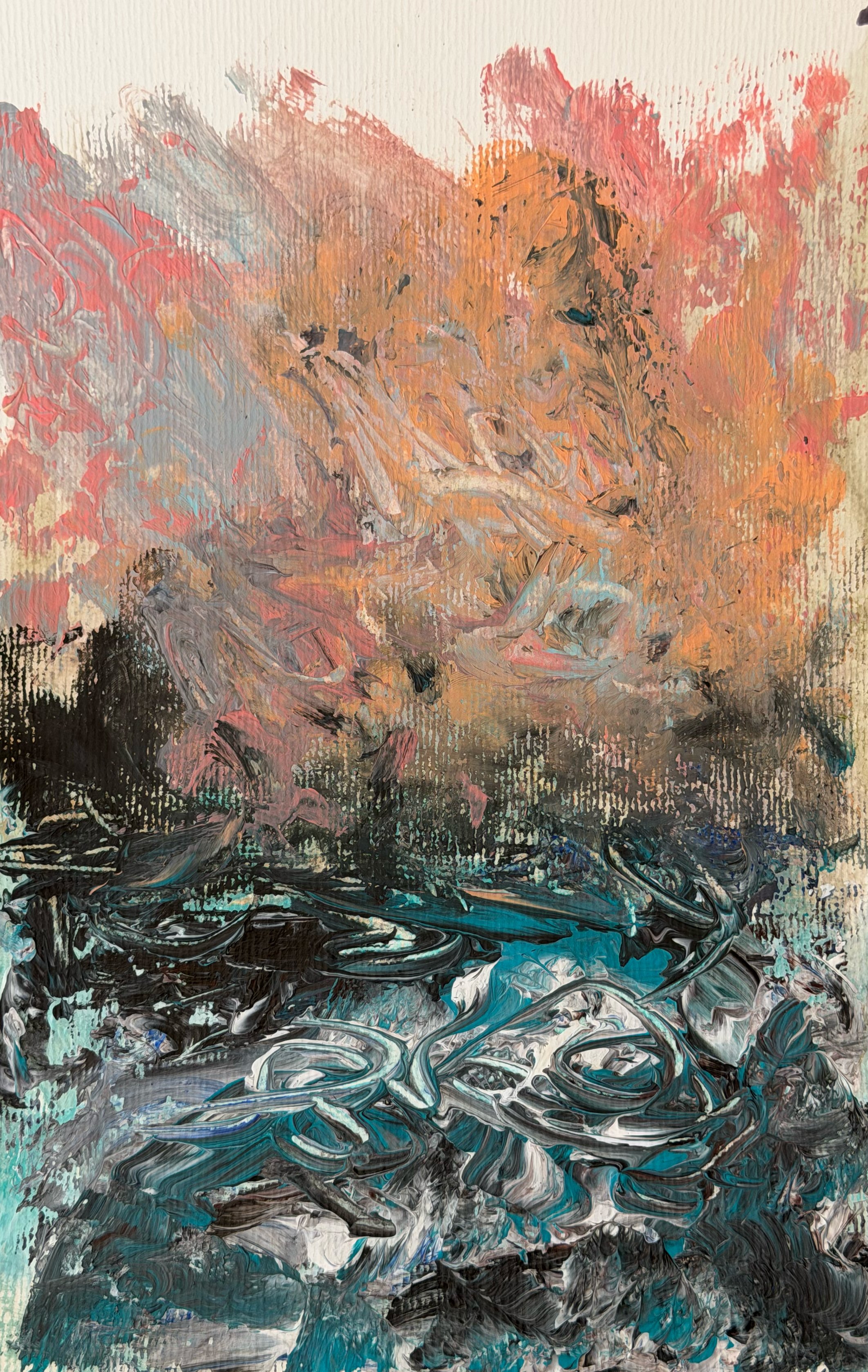 Dying Fire 
Acrylic on paper
30x40 cm 