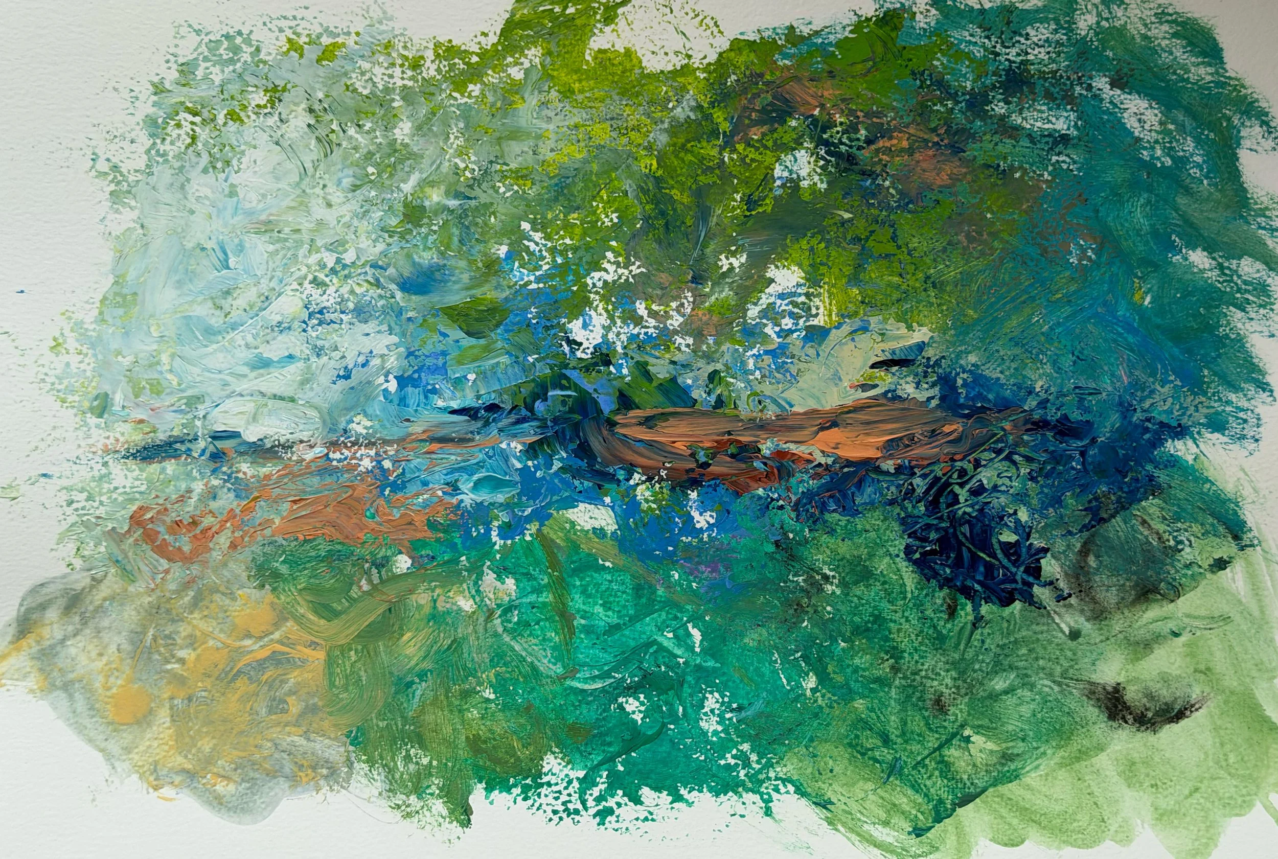 Where water remembers, 2026 
Acrylics on canvas
40x30 cm 
