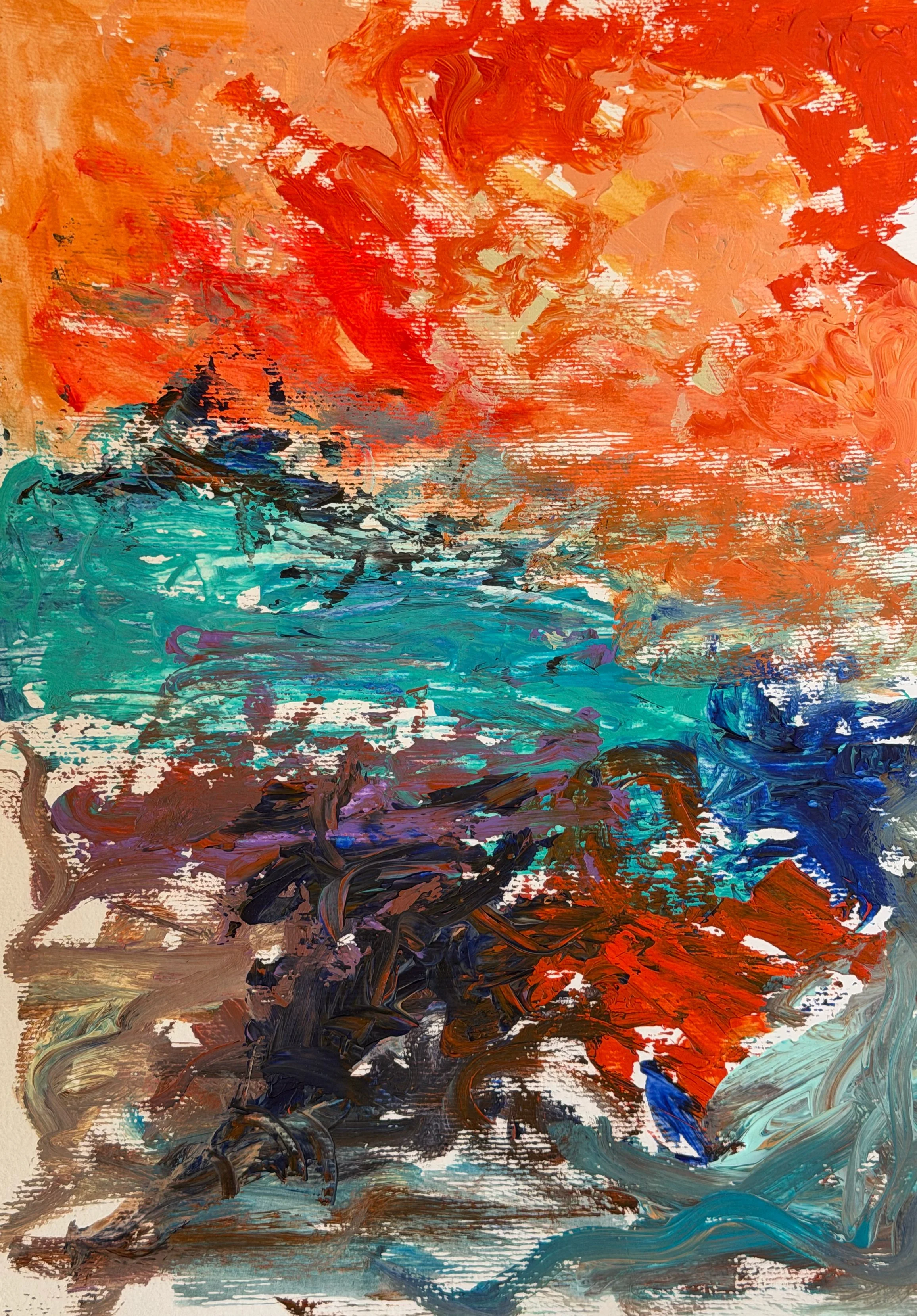 Drowned Crimson
Acrylic on Paper
30x40 cm 