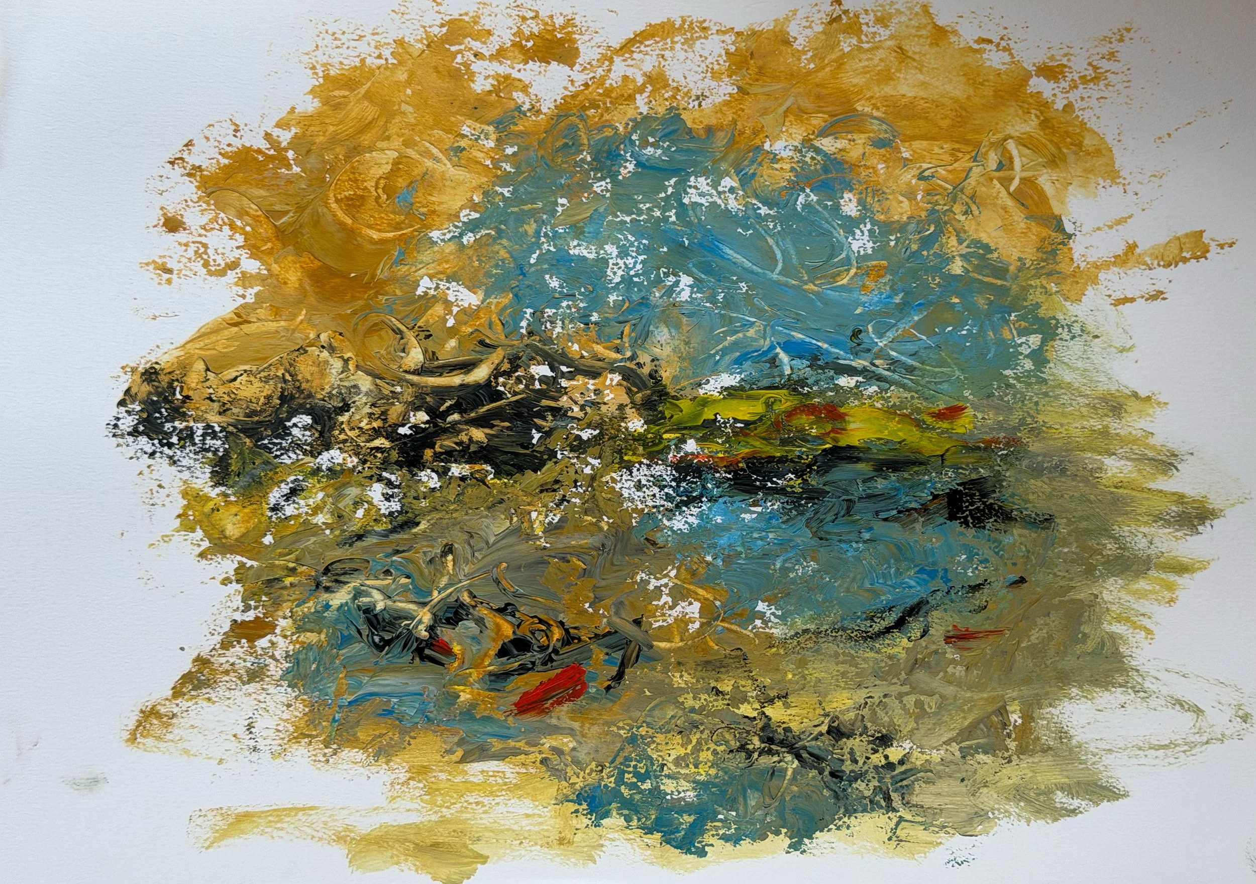 Golden Silence,
Acrylics on paper
40x30 cm 