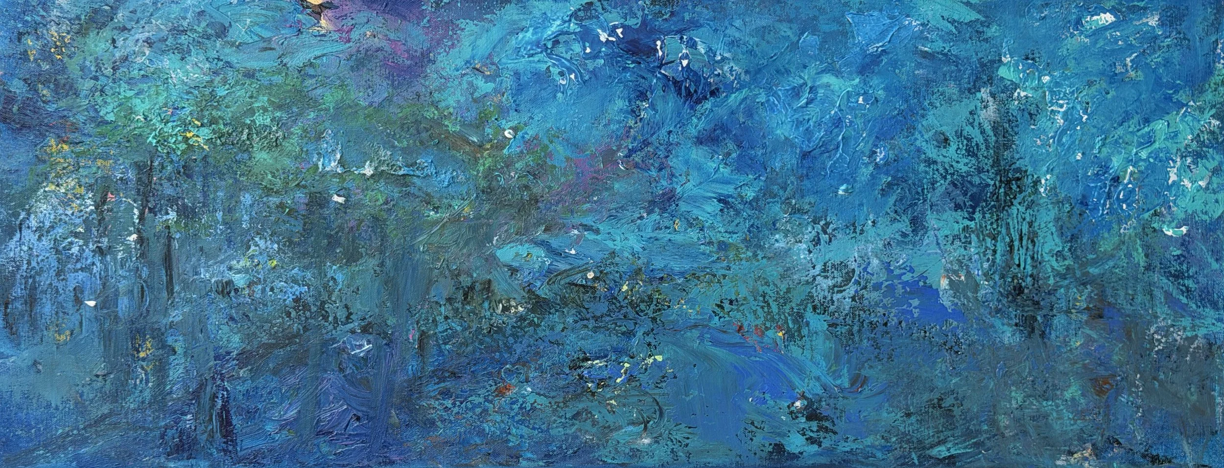 Blue Depths Series
Acrylic on canvas
90x35 cm 
 