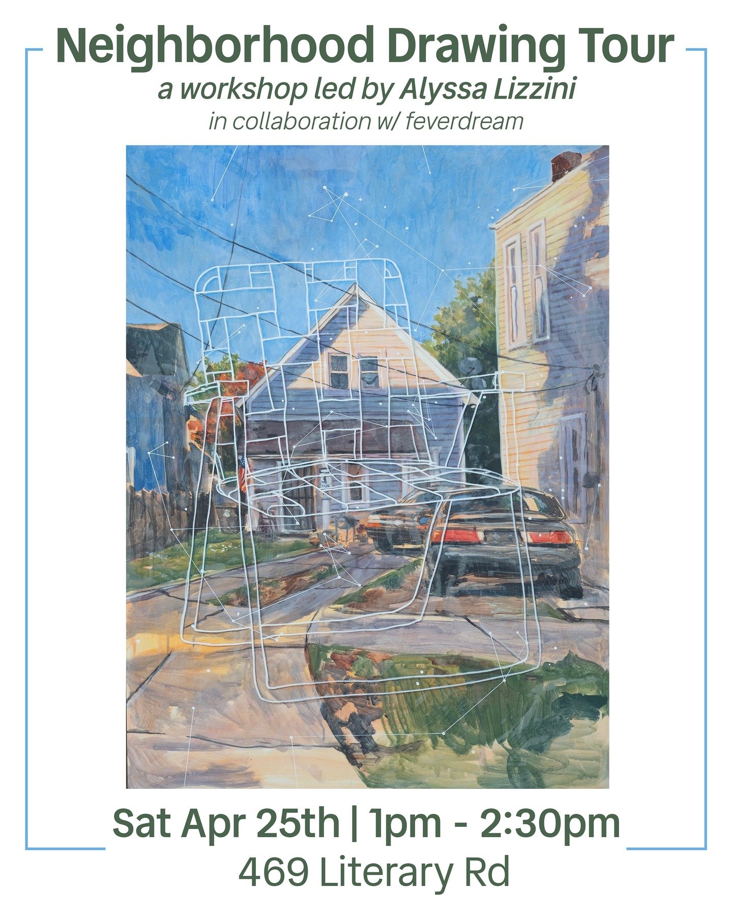 🚶✍️ Walk &amp; Talk &amp; Draw! Join us on Saturday April 25th for Alyssa Lizzini's (@alyssalizzini) community event: the Neighborhood Drawing Tour! 

✨ Don't be scared--all skill levels are welcome, all you need is a sketchbook and some pencils and