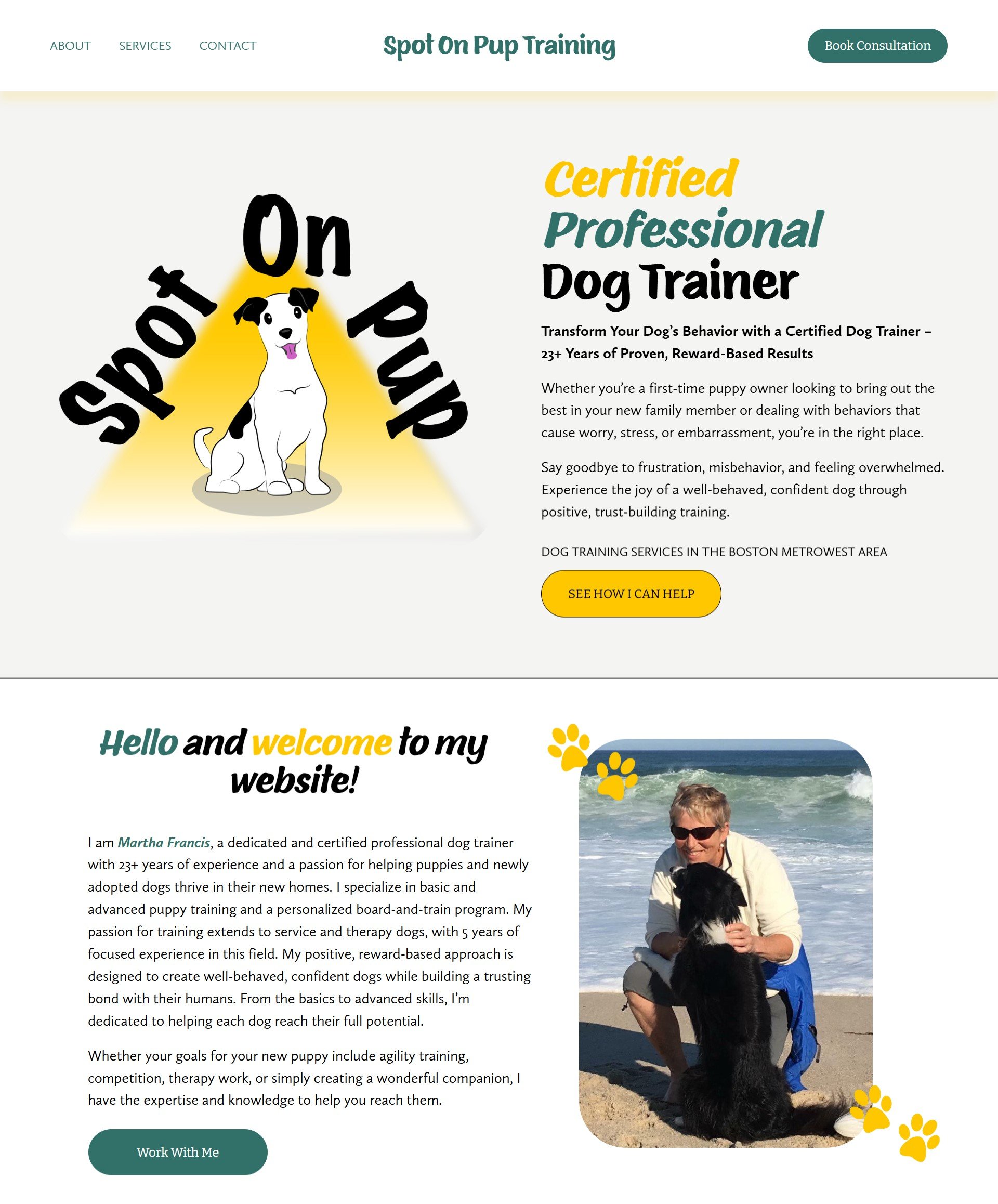 Dog Trainer Squarespace Website