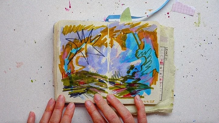 These are some of my favourite sketchbook pages from last month ✨🧡📚 I share more in my monthly sketchbook(s) tour video - there are so many more sketches that I love❤️ every month I share ALL of my sketchbook pages that I&rsquo;ve sketched during t