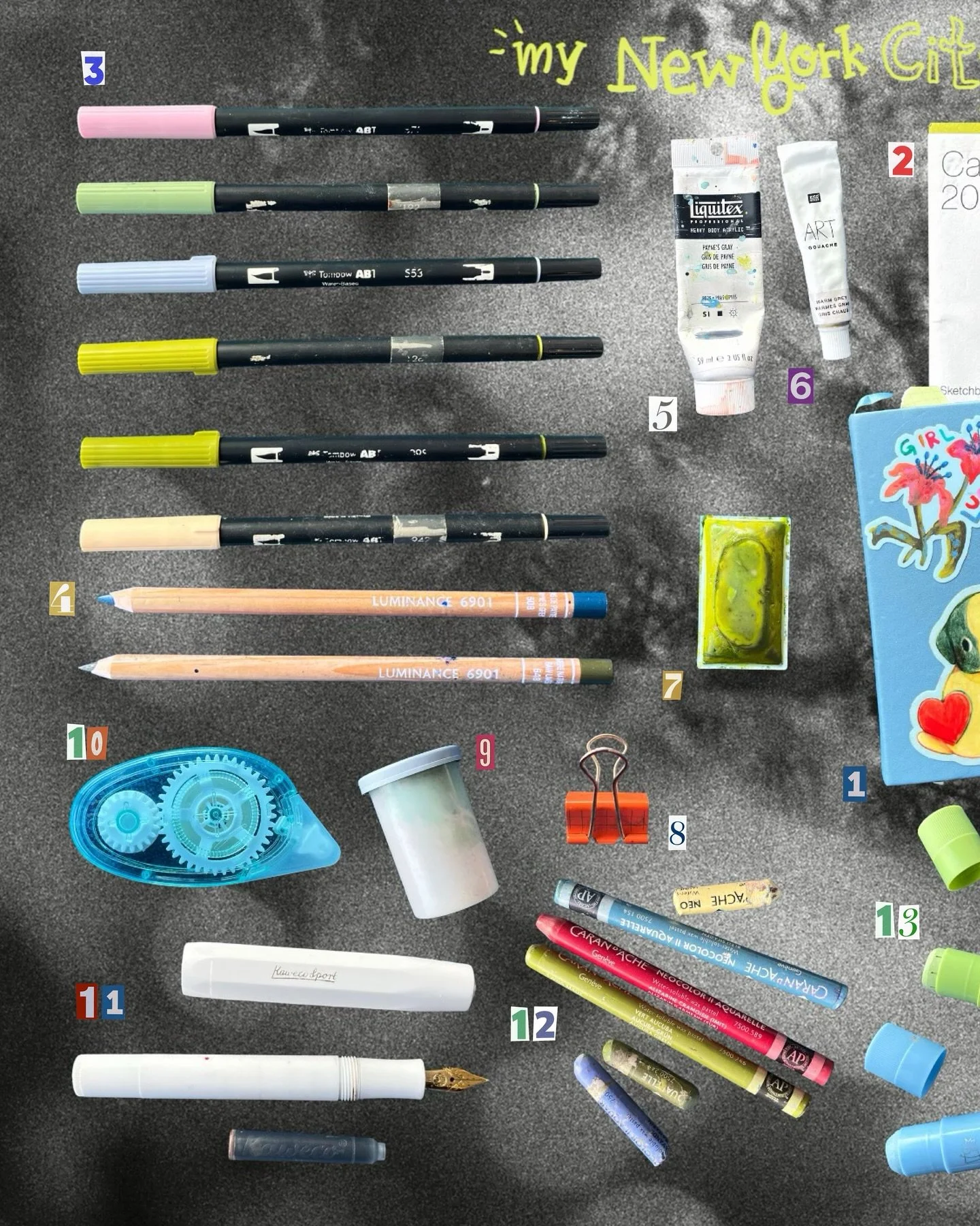 Complete list of my travel art supplies for my NYC trip 🎨🗽I always get loads of questions about my art supplies, and I don&rsquo;t gate keep here is what I took with me to my recent trip 🤗💗

I went to New York with my friends and we sketched ever