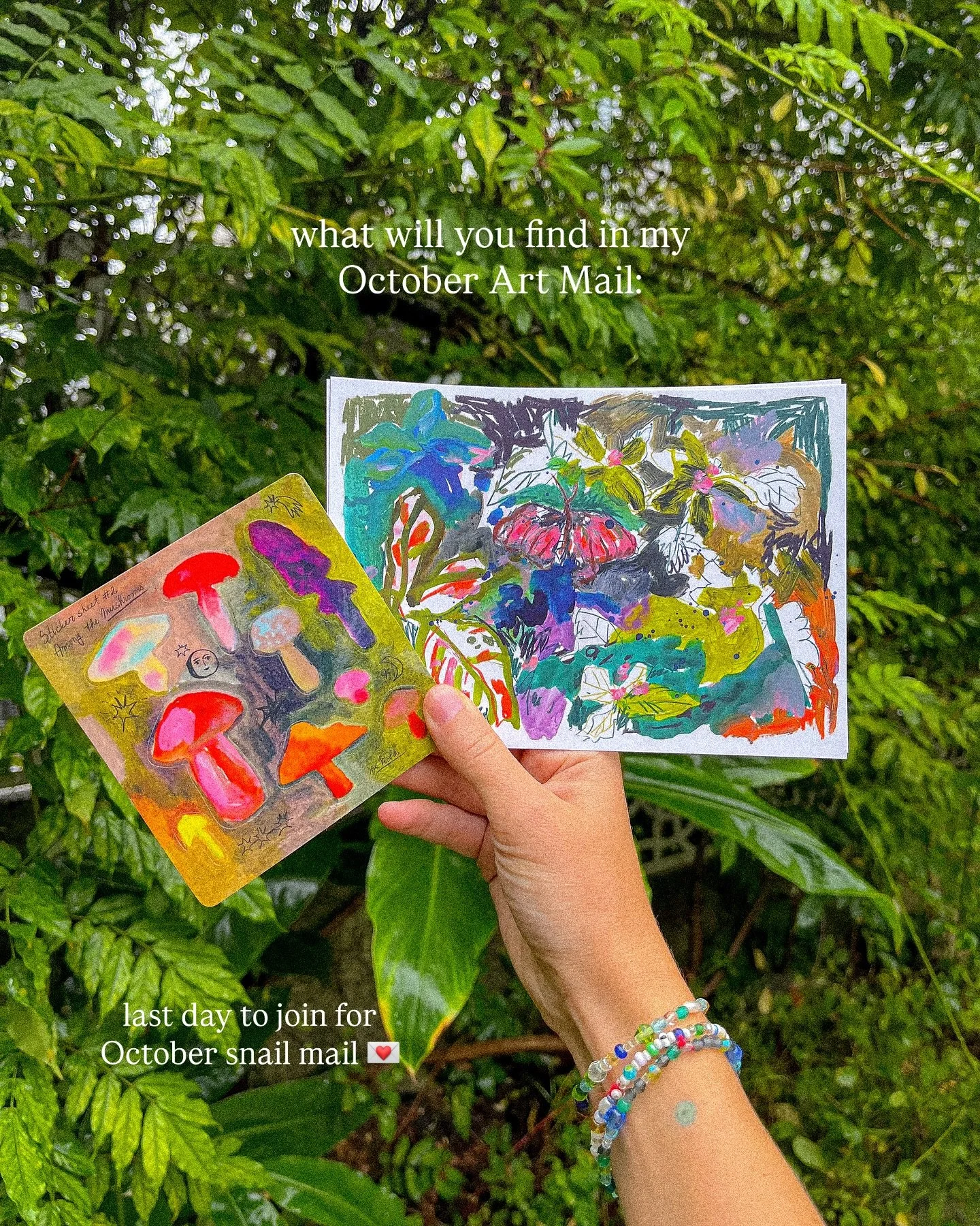 Last day to get my October Art Mail ✨💌 20 spots left!! 🍀🎃 

Hii I&rsquo;m Viola, I&rsquo;m an artist and I love sending out my Art Mail to you all around the world 💗 working on my snail mail is the favourite part of every month, especially becaus