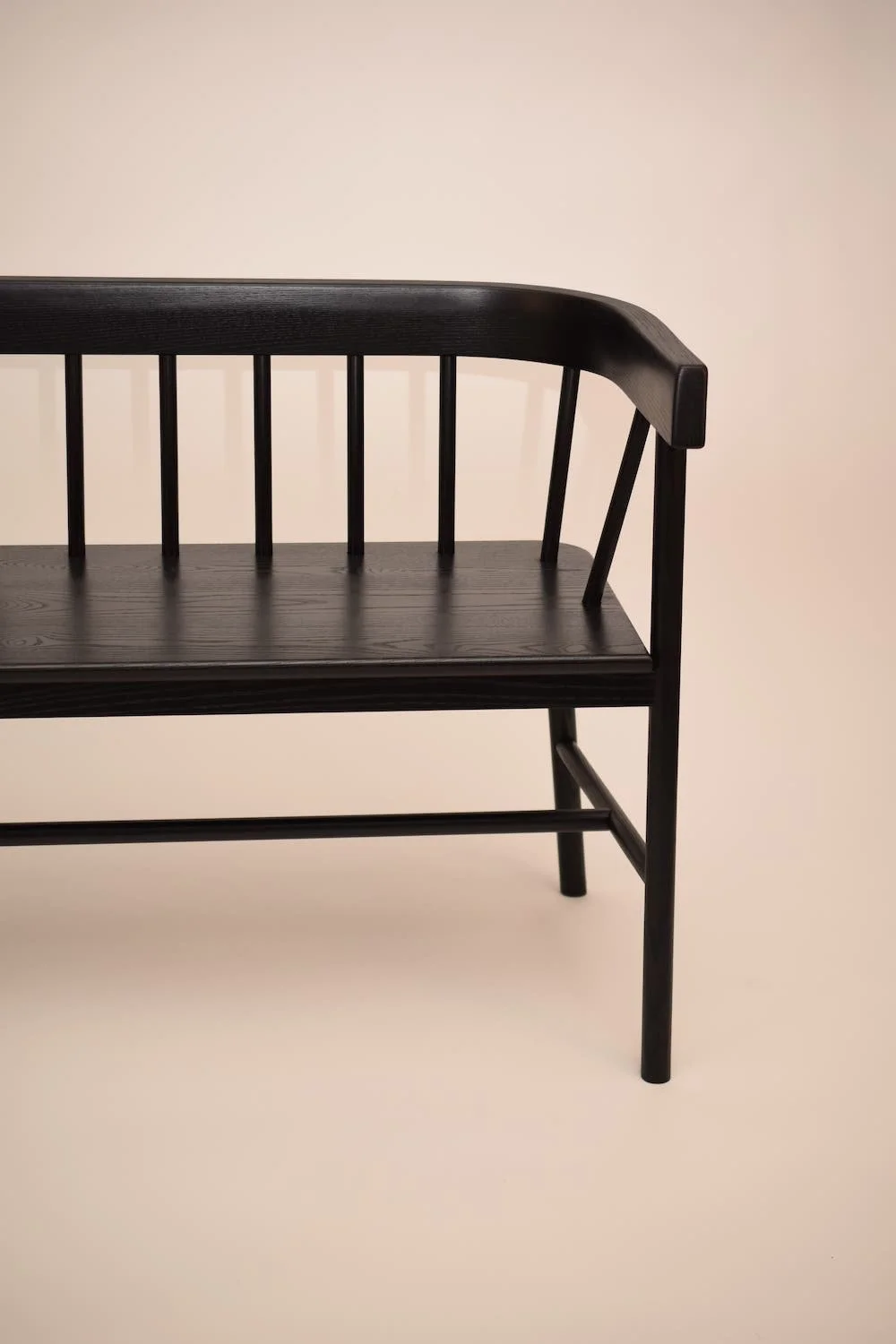 custom wood bench stained black