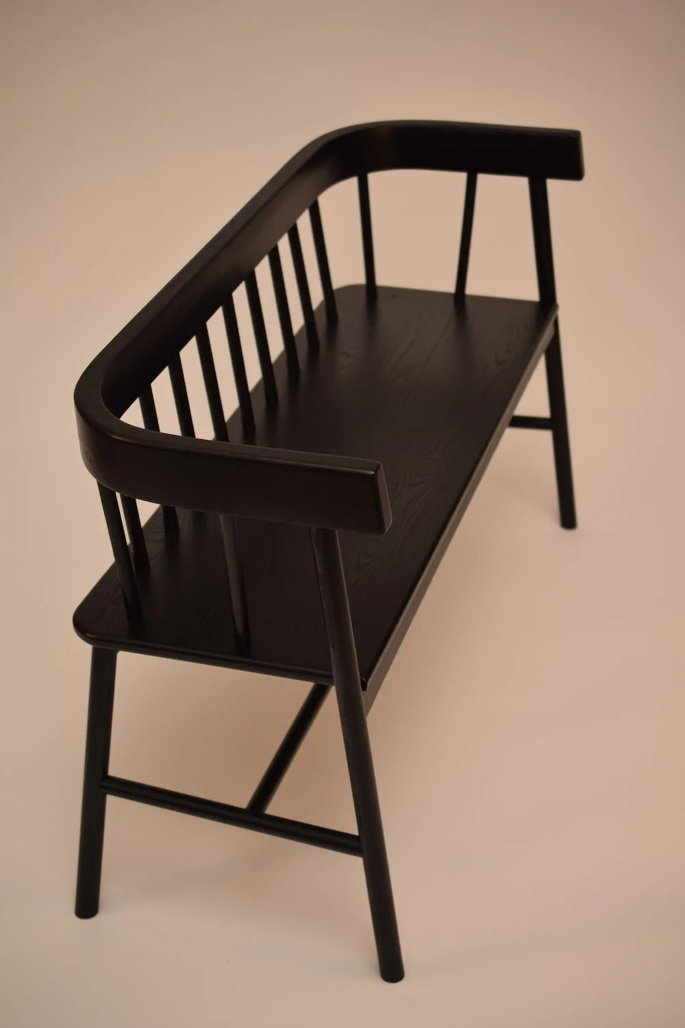 custom wood bench stained black