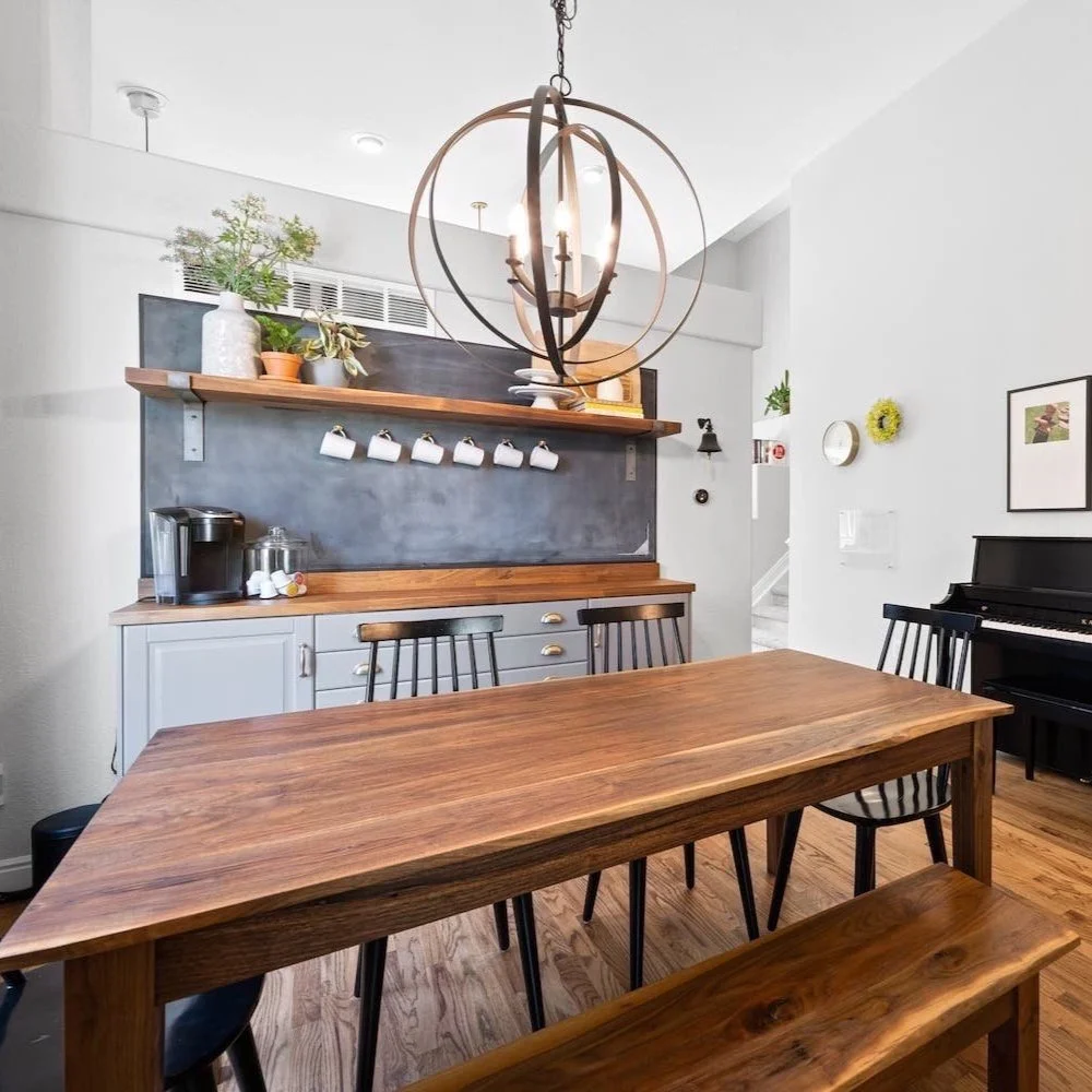  custom kitchen table and benches - custom wood furniture