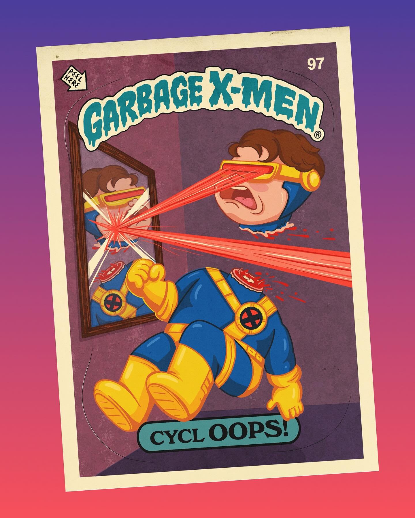 I&rsquo;ve been having so much fun making these #Xmen / #GarbagePailKids mash-ups for an upcoming video on my YT channel. 

Who&rsquo;s got some ideas for other ones? Professor X-Plode seems like an obvious one.

#xmen97 #cyclops #wolverine #geepeeka
