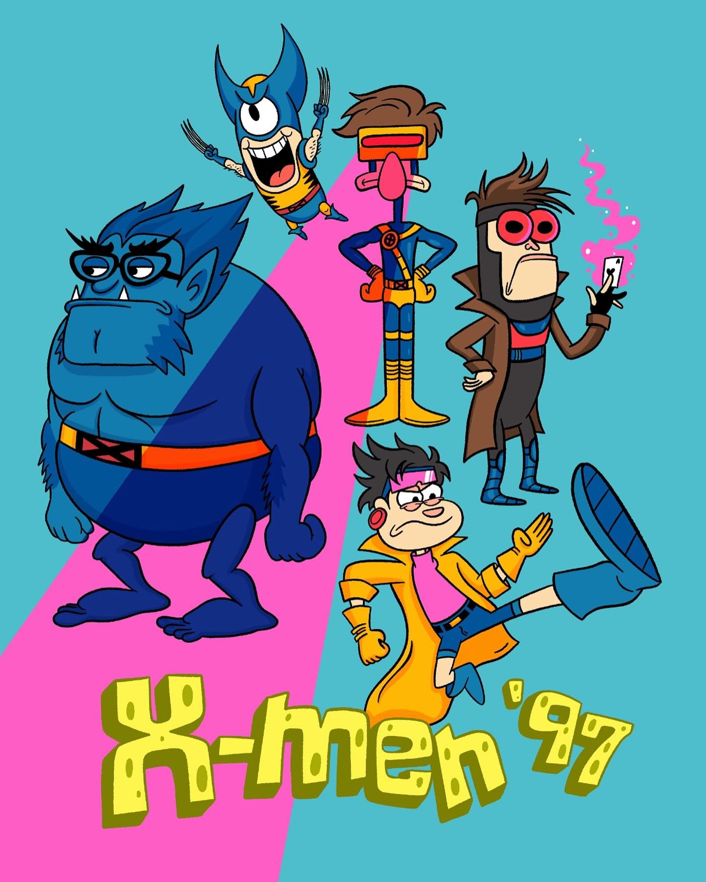 I drew some of the X-Men as #SpongeBob characters and it was way too much fun. I made a video about it that will go up on Tuesday!

#xmen #xmen97 #spongebobsquarepants #spongebobmemes #wolverine #cyclops #gambit #jubilee #squidward #beast