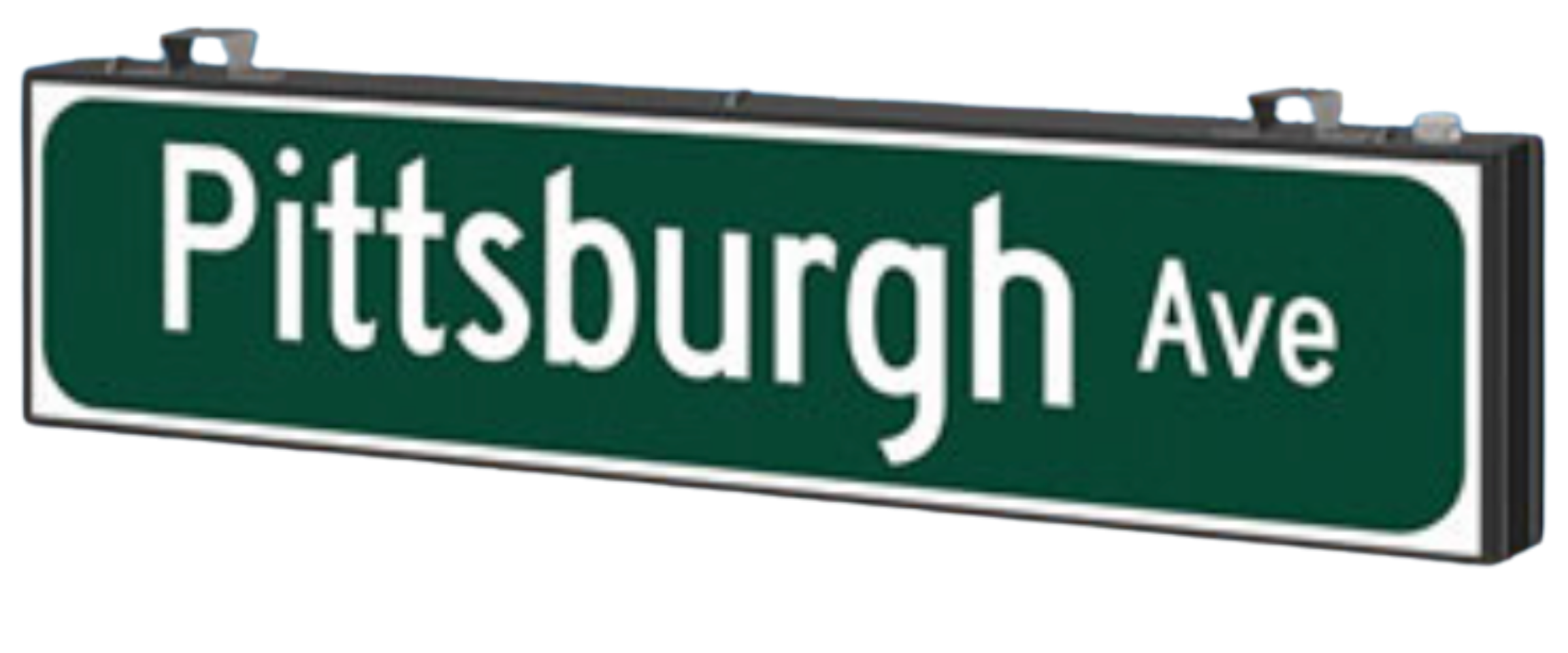 Signal-Tech Illuminated Street Sign.Outdoor full face signs with an aluminum cabinet, edge-lit with cool white LED modules.