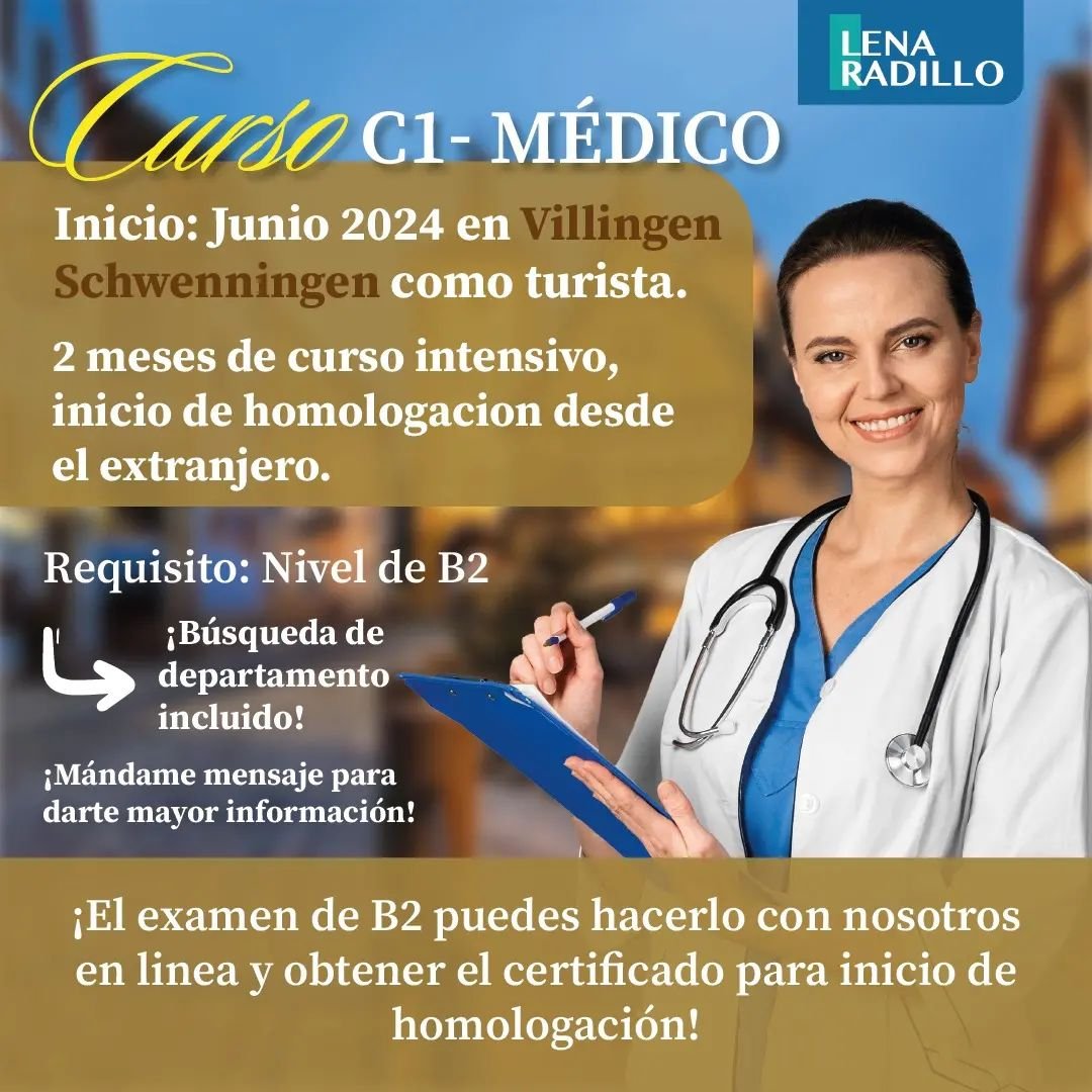 &iquest;Ya tienes el B2? &iquest;Quieres venir a Alemania? &iquest;No tienes para la cuenta bloqueada? &iexcl;&Uacute;nete al Programa Junio 2024 en Alemania! 🇩🇪

&iexcl;Haz con nosotros el nivel C1 m&eacute;dico e inicia el proceso de homologaci&o