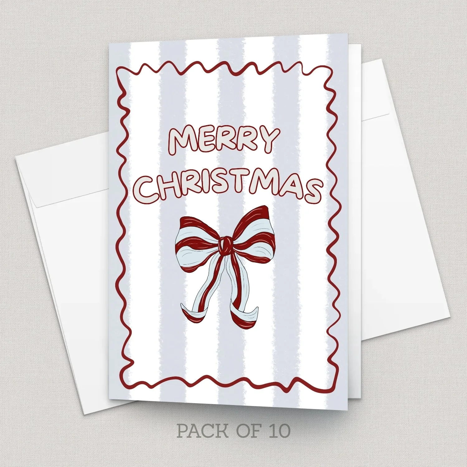 Merry Christmas | Greeting Card | Pack of 10
