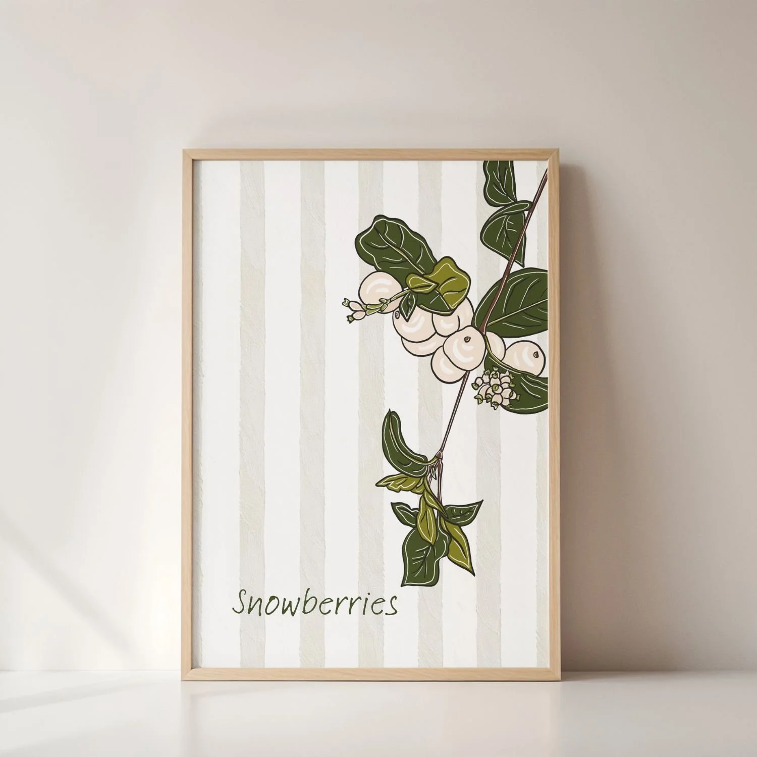 Snowberries | wooden frame