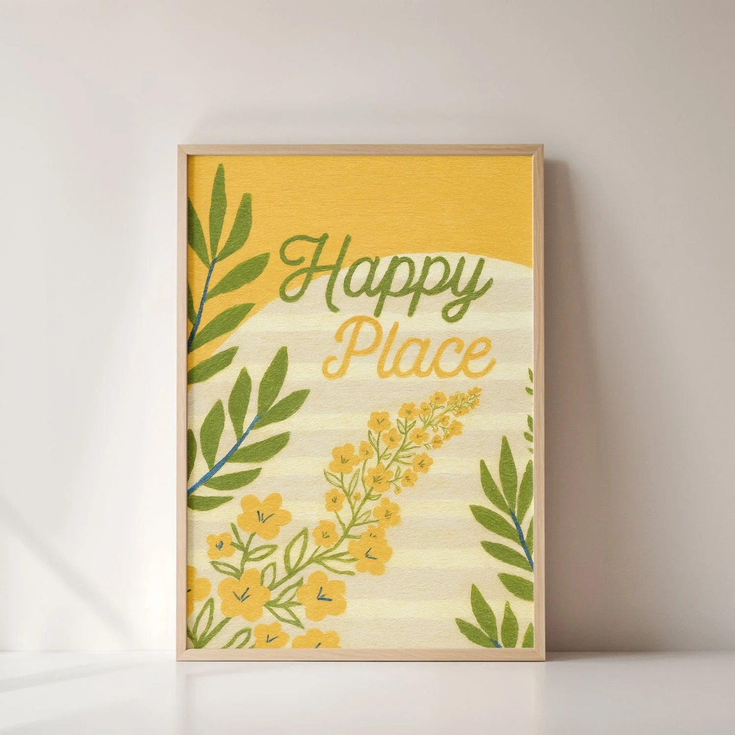 Happy place | wooden framed wall art