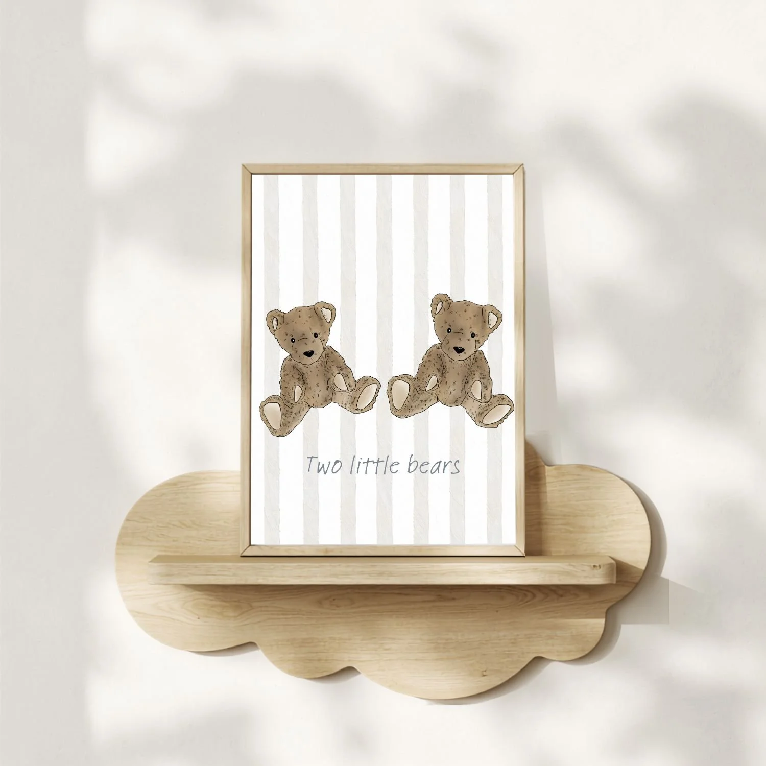 Two Little Bears | wooden frame