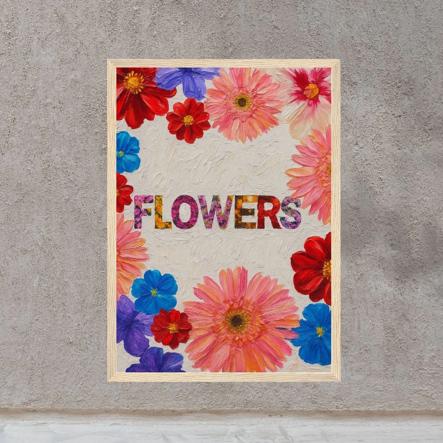 Flowers | wooden framed wall art