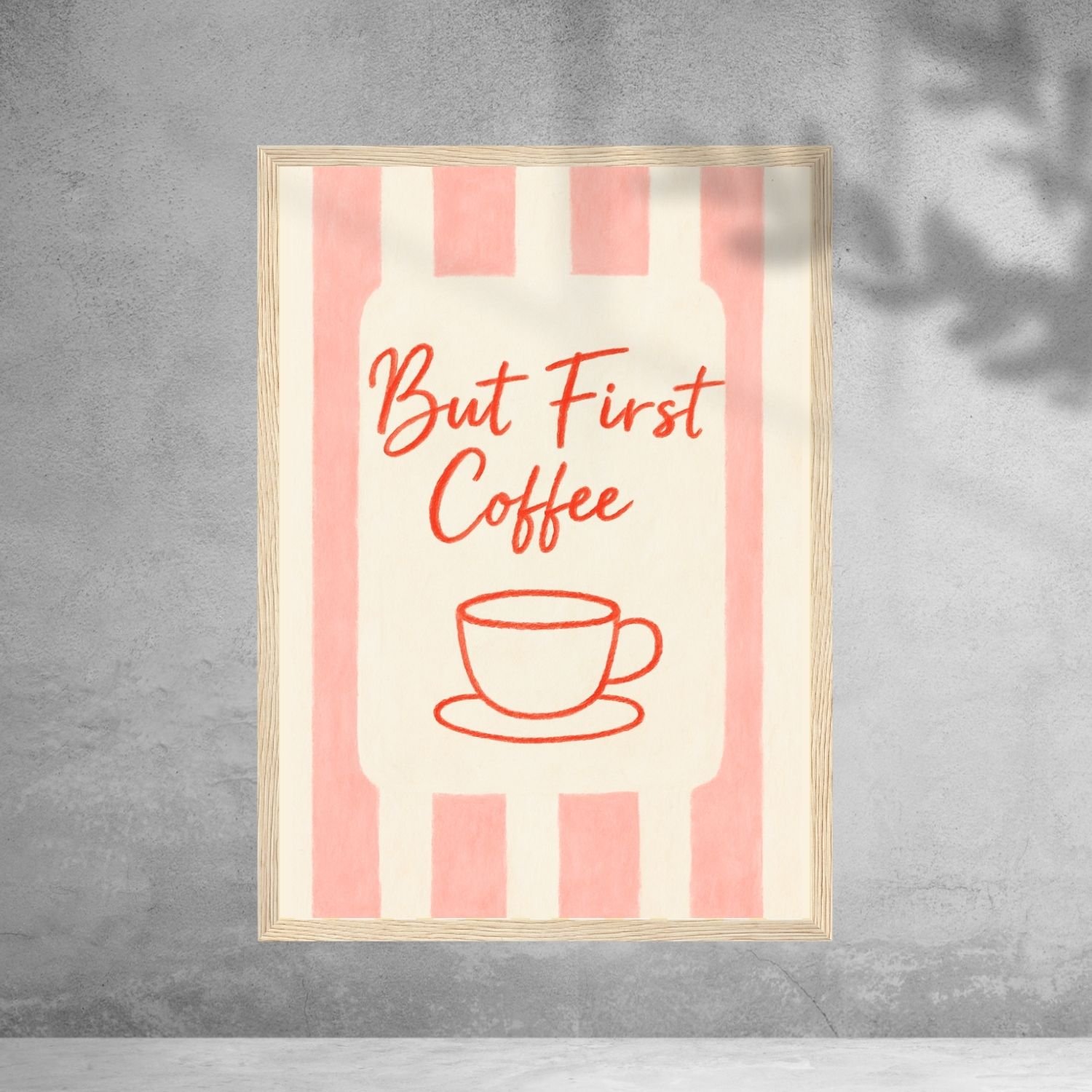 But first coffee | wooden framed wall art