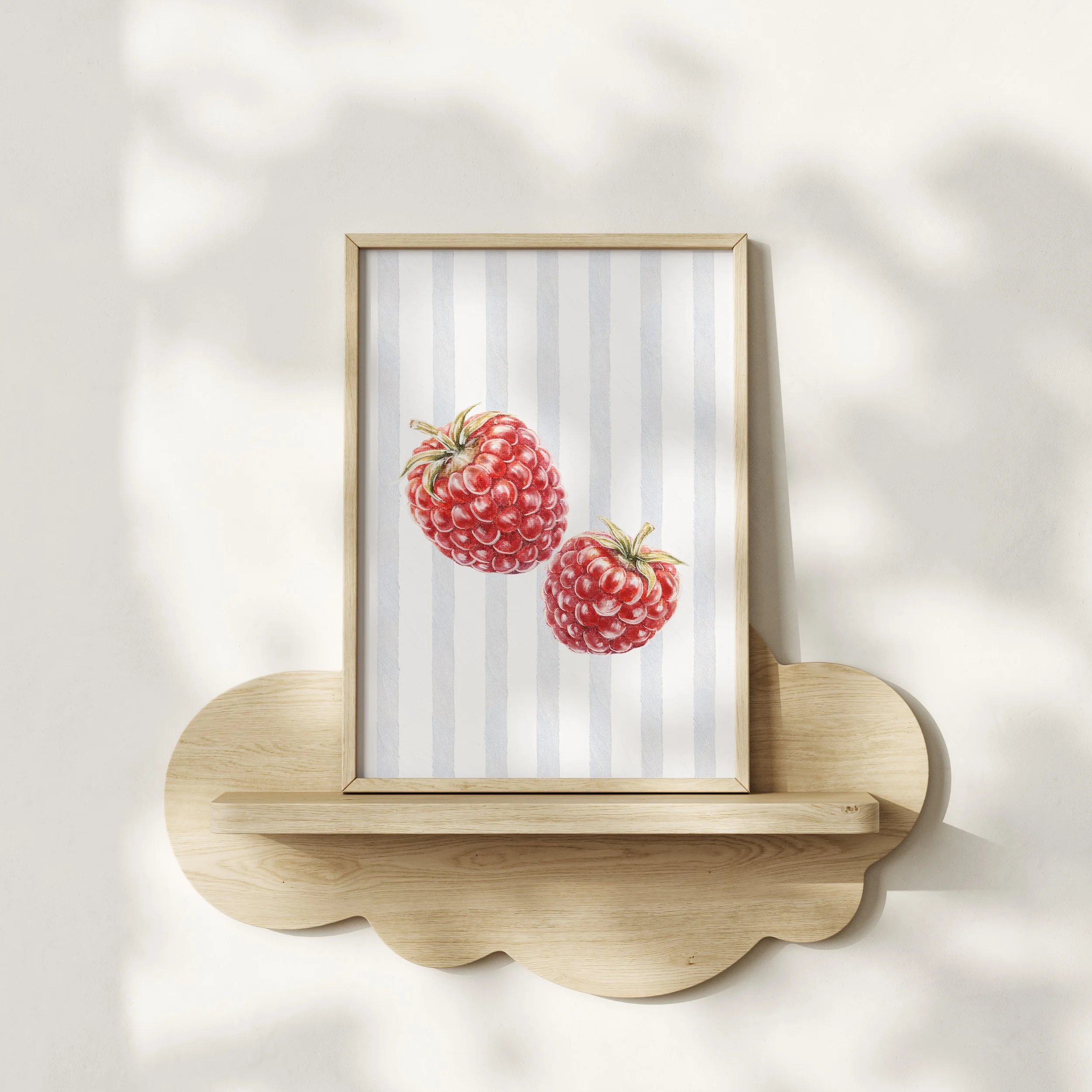 Raspberries | wooden framed wall art