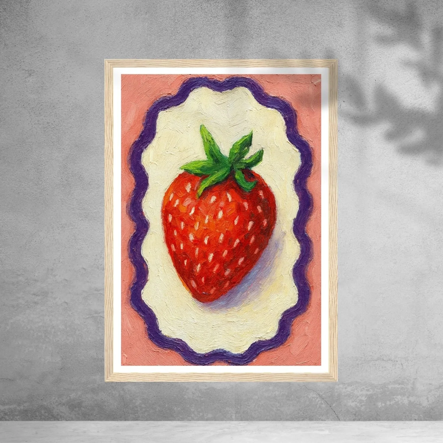 Giant strawberry | wooden framed wall art