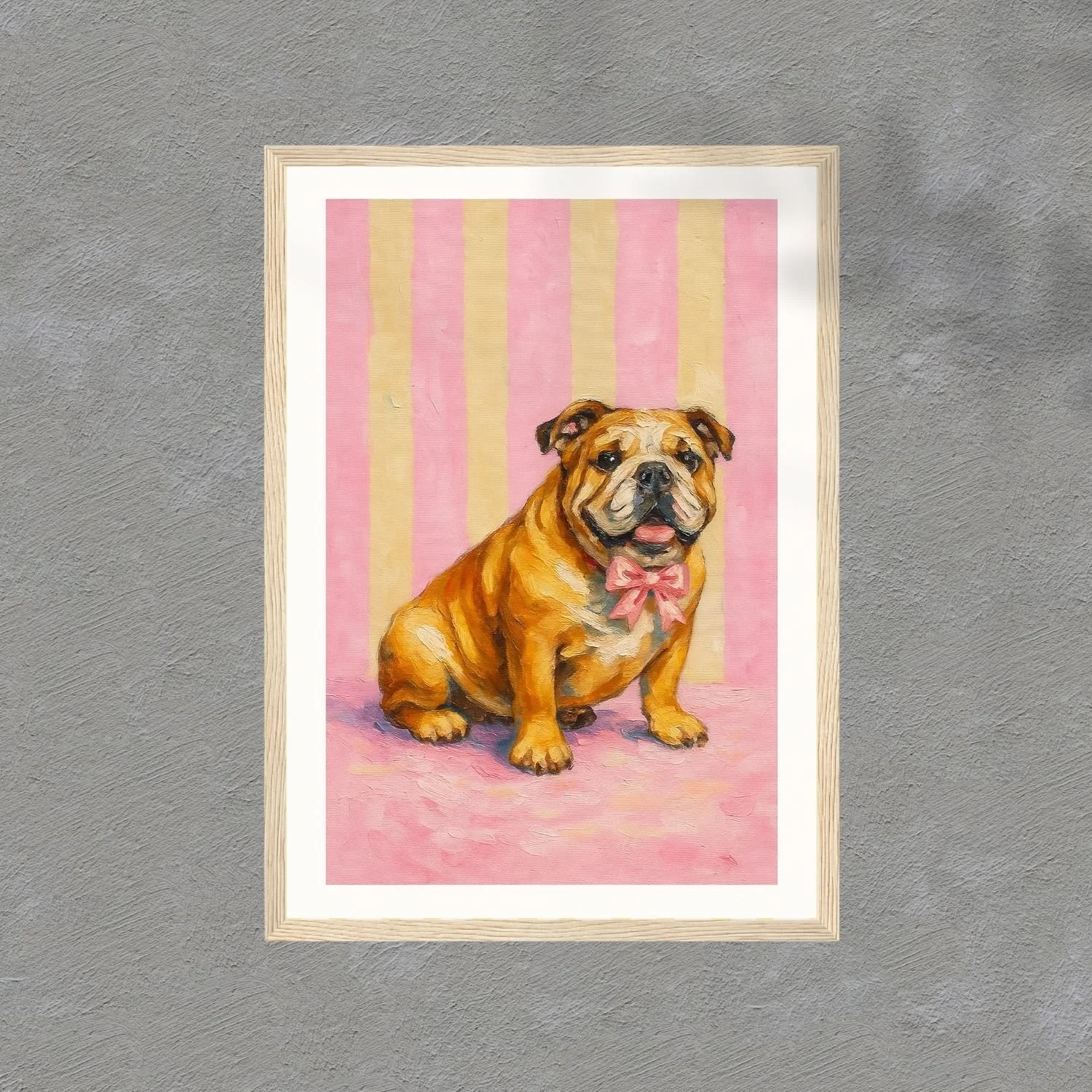 Dog with stripes | wooden framed wall art
