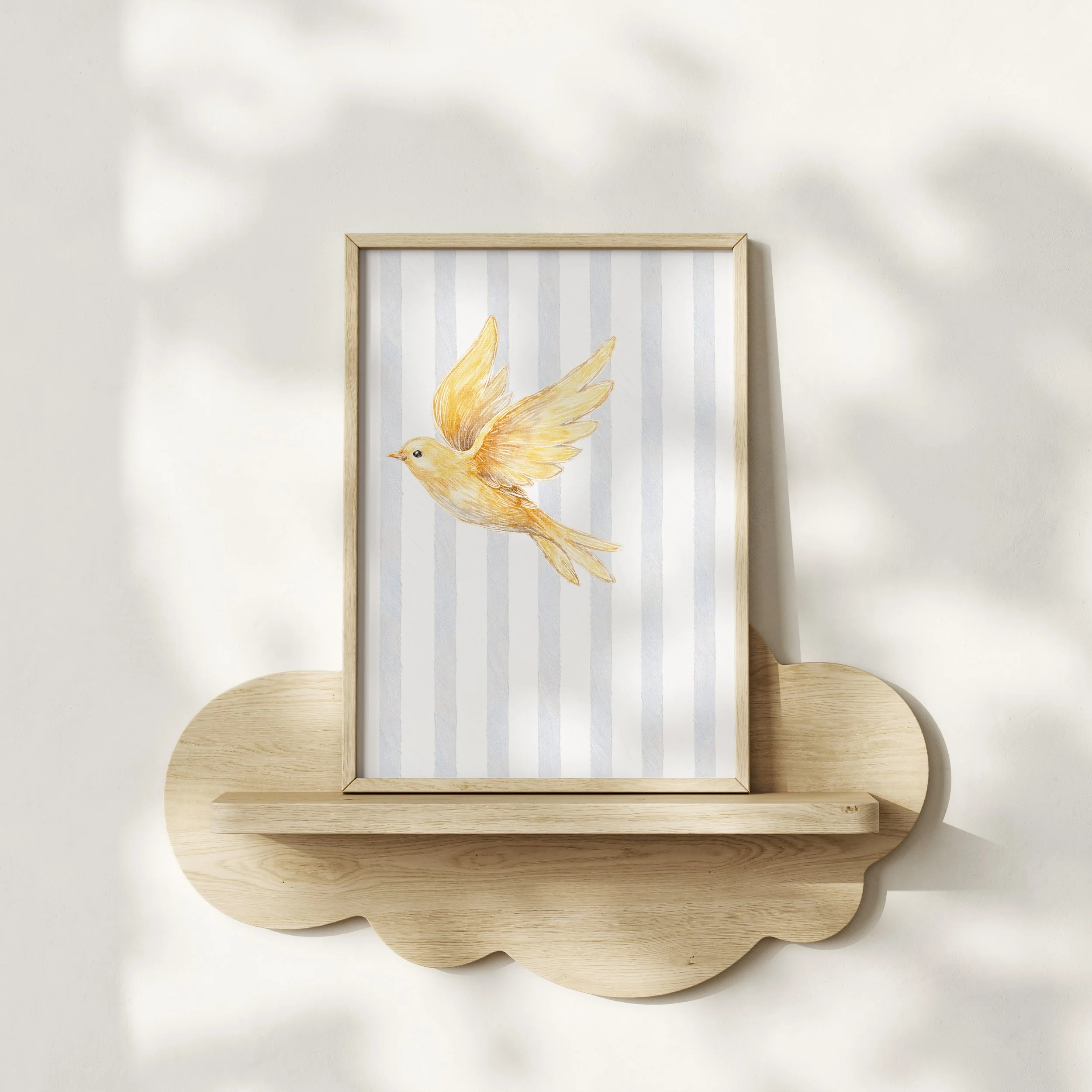 Yellow Bird | wooden framed wall art