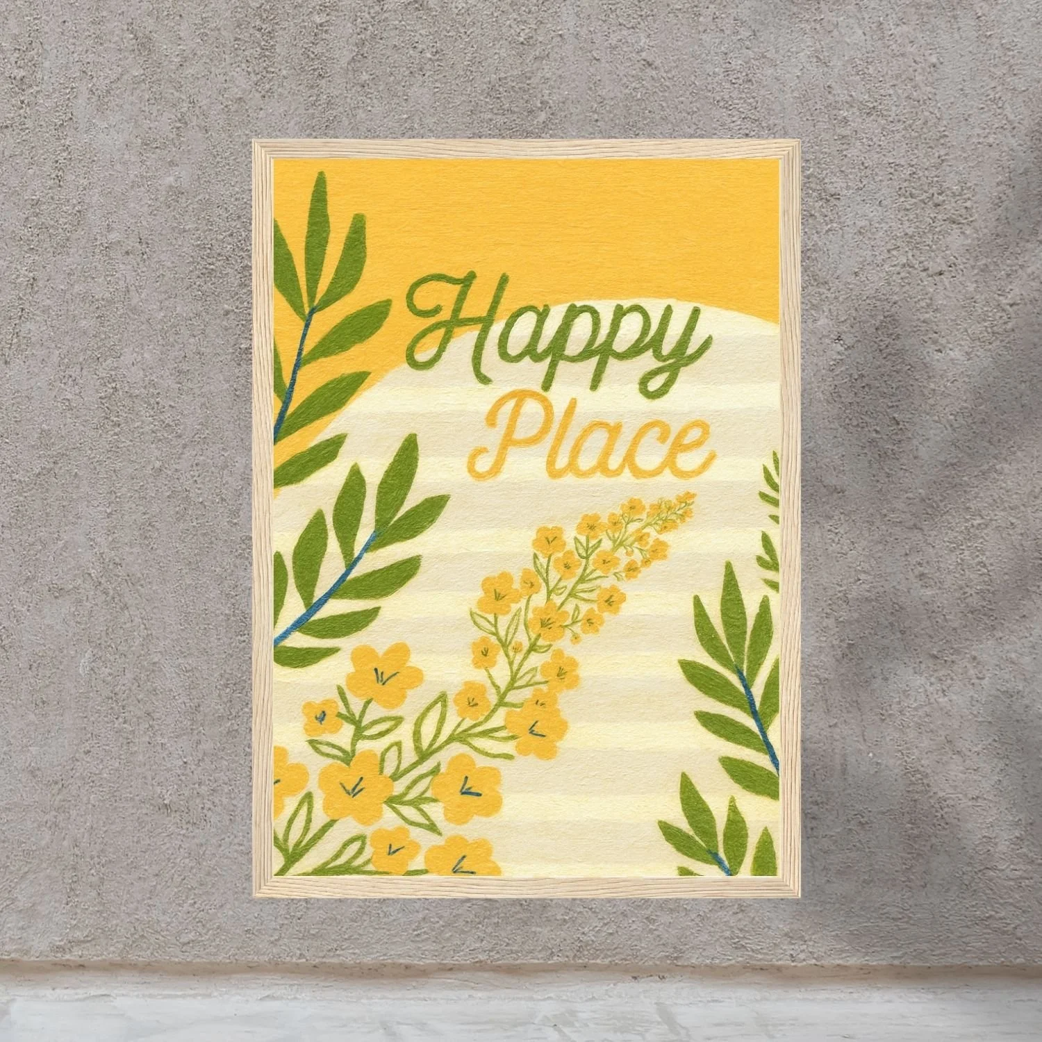 Happy place | wooden framed wall art