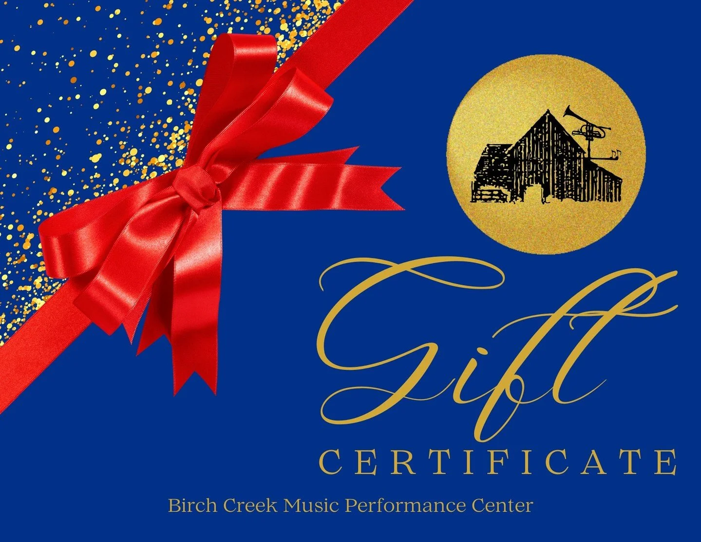 One gift. Countless ways to enjoy it.
Birch Creek gift certificates can be used for:
&bull; Percussion, Steel Pan &amp; World Music
&bull; Symphony
&bull; Big Band Jazz
&bull; Fall Concert Series
&bull; Fall Fundraiser Event
&bull; Christmas at Birch