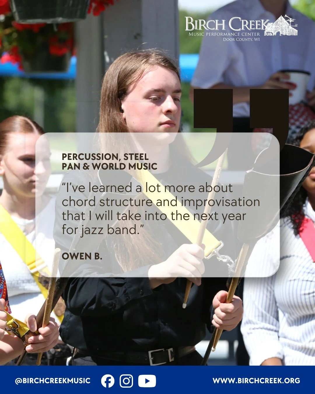 Master your beat and boost your band skills! 🥁🎶

Owen B. on the Percussion Session: "I've learned a lot more about chord structure and improvisation that I will take into the next year for jazz band."

Ready to level up your playing? Appl