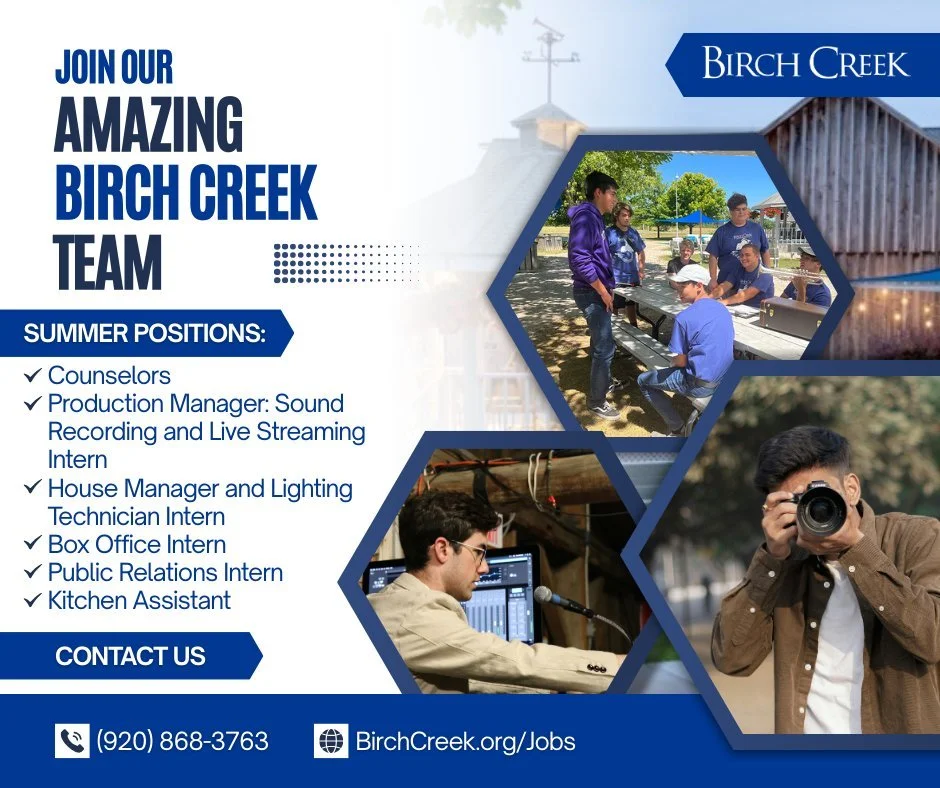 Spend your summer where the music never stops! 🎶

We&rsquo;re hiring for our 2026 Summer Season at Birch Creek! If you&rsquo;re looking for a job that combines professional growth with the incredible scenery of Door County, this is it.

We&rsquo;re 