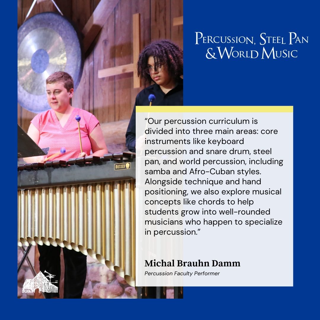 More than just keeping the beat. 🥁 At the heart of our Percussion, Steel Pan &amp; World Music program is a commitment to creating well-rounded musicians.

As Faculty Performer Michal Brauhn Damm shares, our students don't just master technique&mdas