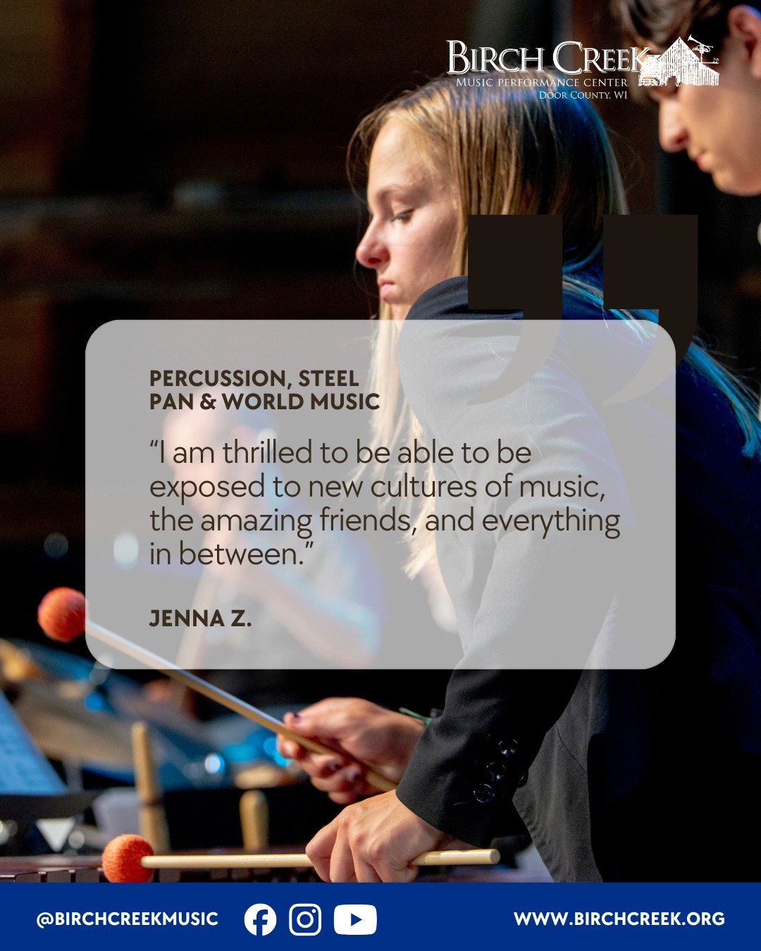 Three sessions. Infinite growth. 🎶✨

There&rsquo;s a reason students say the progress made at Birch Creek "simply can't be achieved anywhere else." Whether it&rsquo;s the high-energy swing of Big Band Jazz, the global rhythms of Percussion