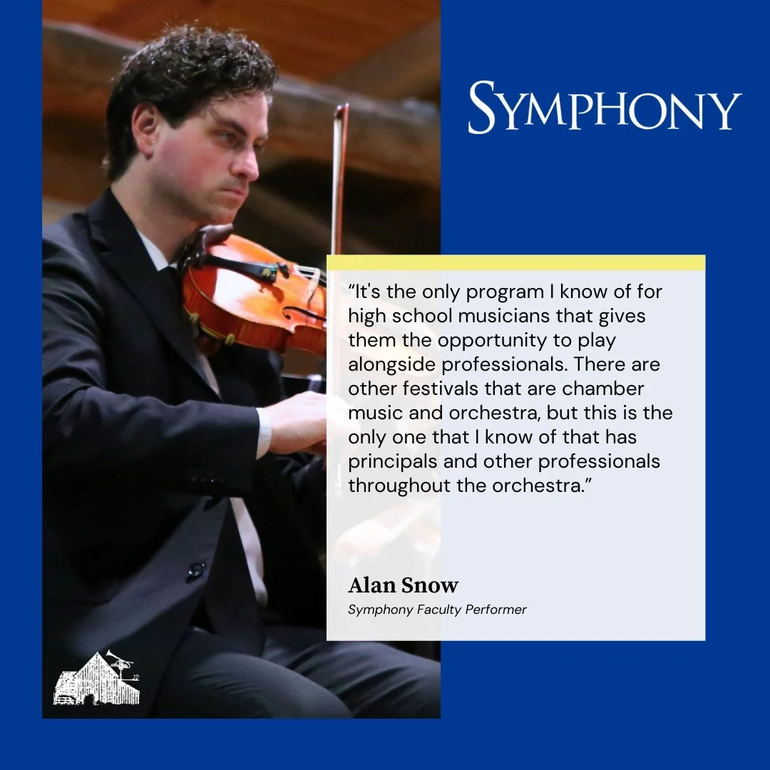 POV: You&rsquo;re a high schooler sitting side-by-side with professional principals in a world-class orchestra. 🎻✨

As Alan Snow says, this isn't your average music festival&mdash;it&rsquo;s the only program where you perform right alongside the pro