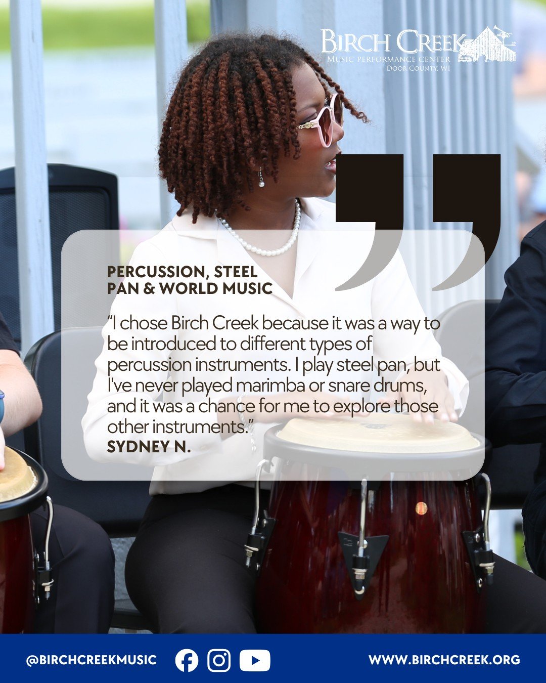 Level up your sound this summer. 🎺✨

Whether you&rsquo;re looking to explore new instruments in Percussion, Steel Pan &amp; World Music, or you want to experience the "touring professional" life in our Symphony and Big Band Jazz sessions, 