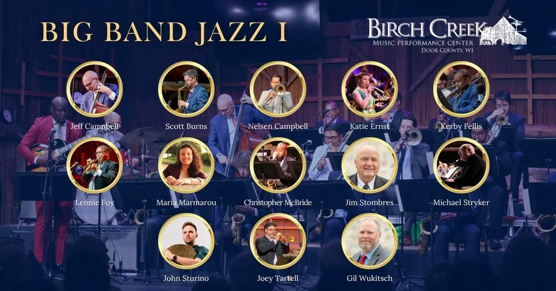 Meet your future mentors! 🎺🔥

Check out the phenomenal artist-faculty rosters for our Big Band Jazz I and Jazz II summer sessions. At Birch Creek, student musicians (grades 7&ndash;12) don&rsquo;t just take classes&mdash;they study directly with el