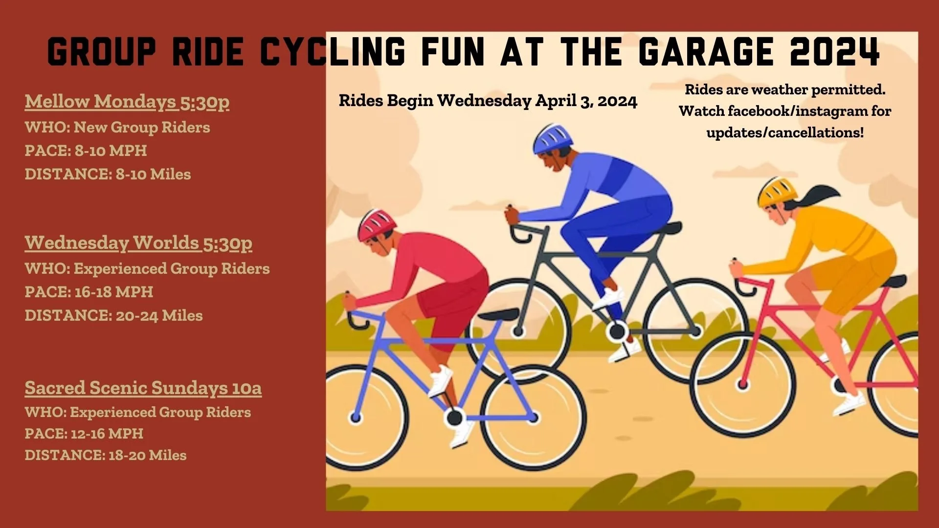 Group Bike Rides with The Garage — The Garage Bikes ⚯ Brews