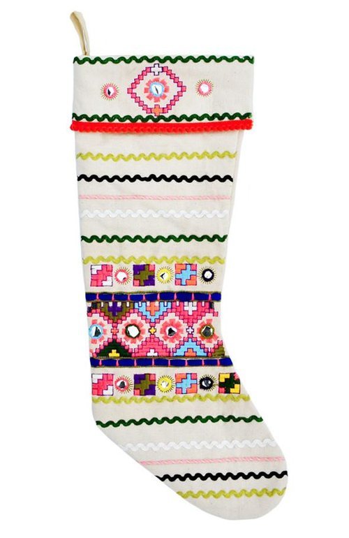 Leif Neon Folk Canvas Stocking