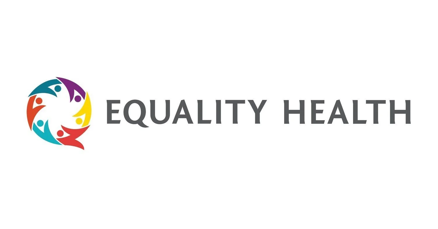 Logo of Equality Health featuring a colorful circle of stylized human figures surrounding the text 'EQUALITY HEALTH' in gray.